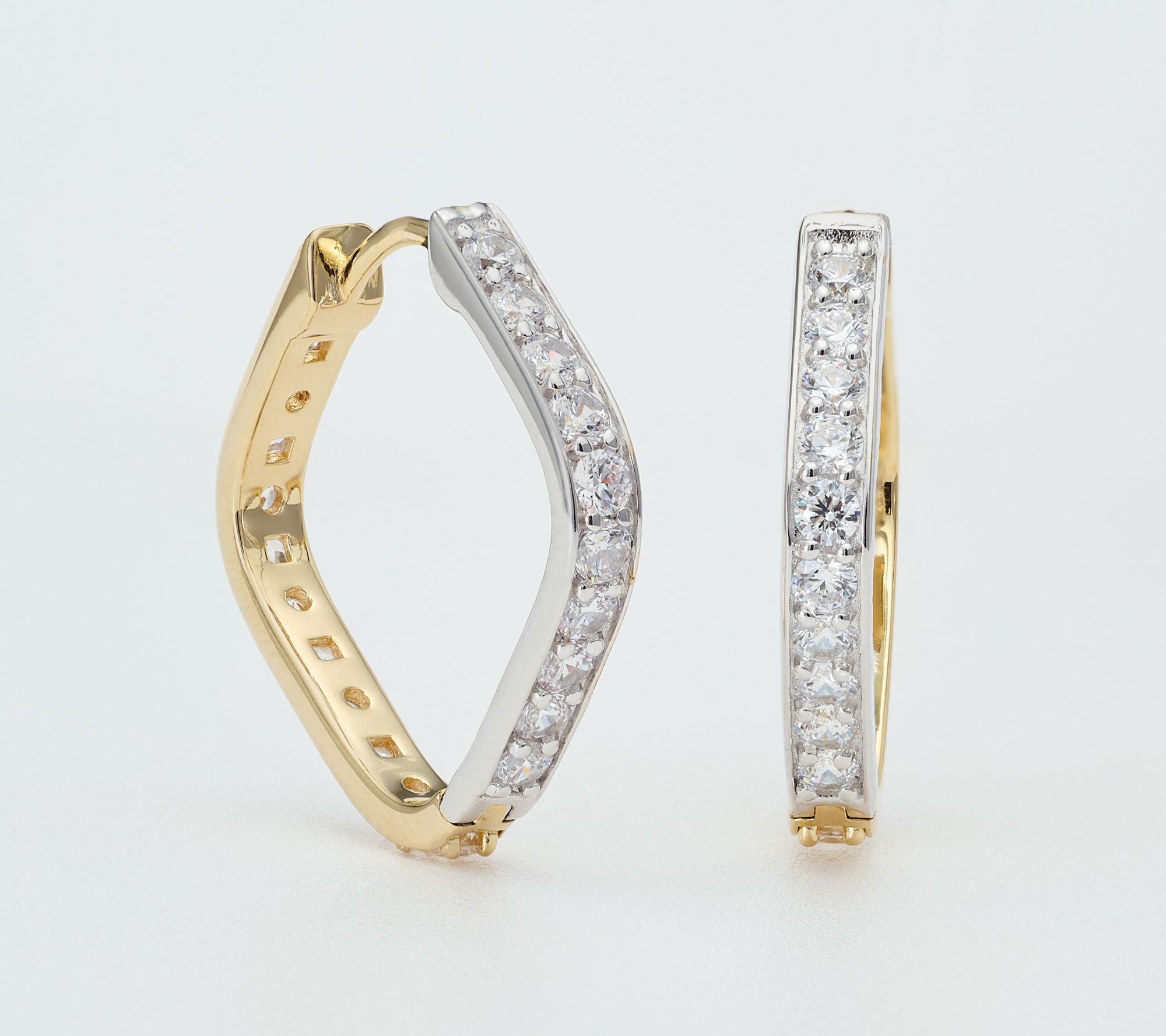 Diamonique x Kathy Levine Town Square Reversible Hoop Earrings, Sterl