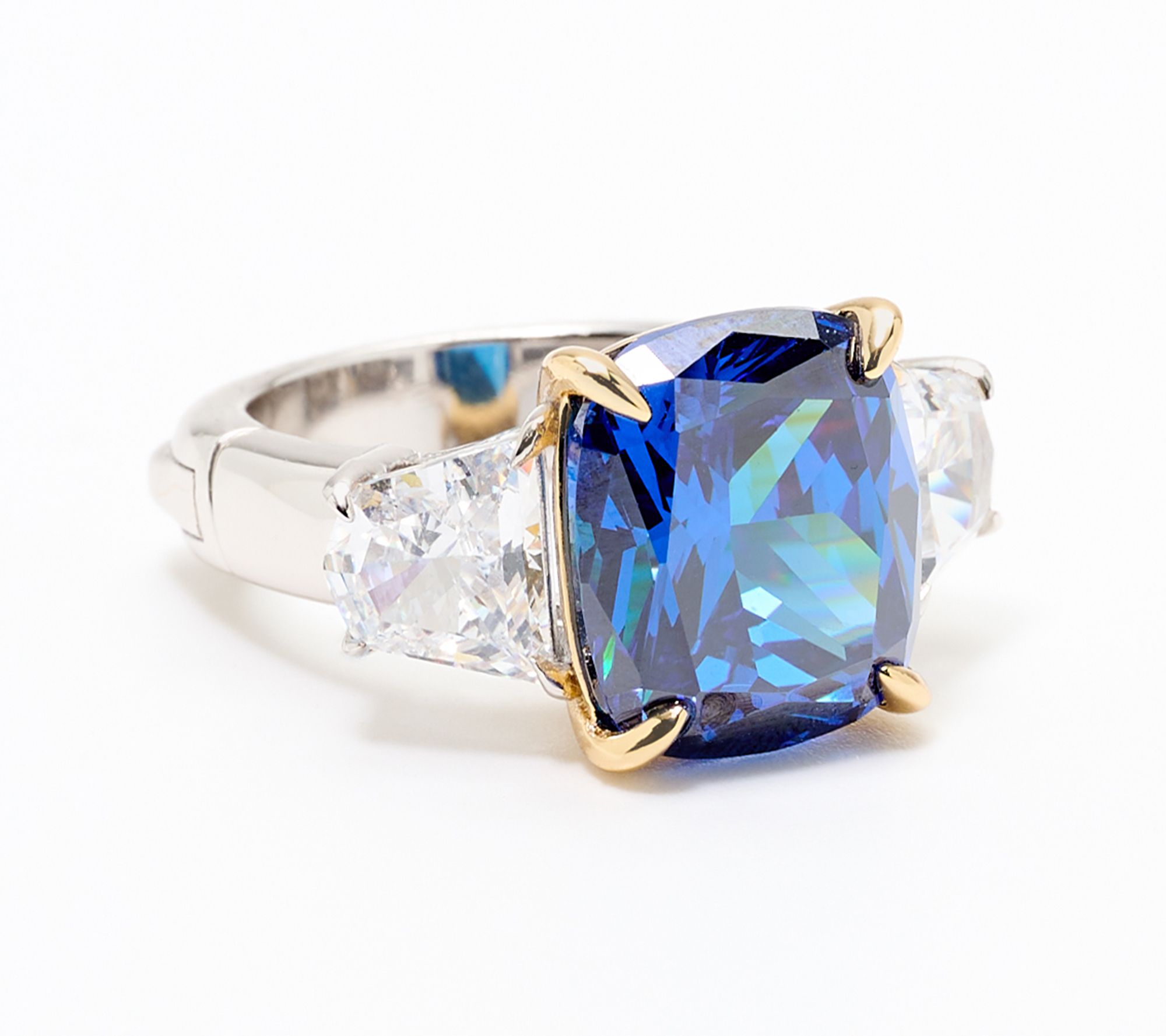 Diamonique x Jennifer Miller Cushion Cut Accessible Shank Ring