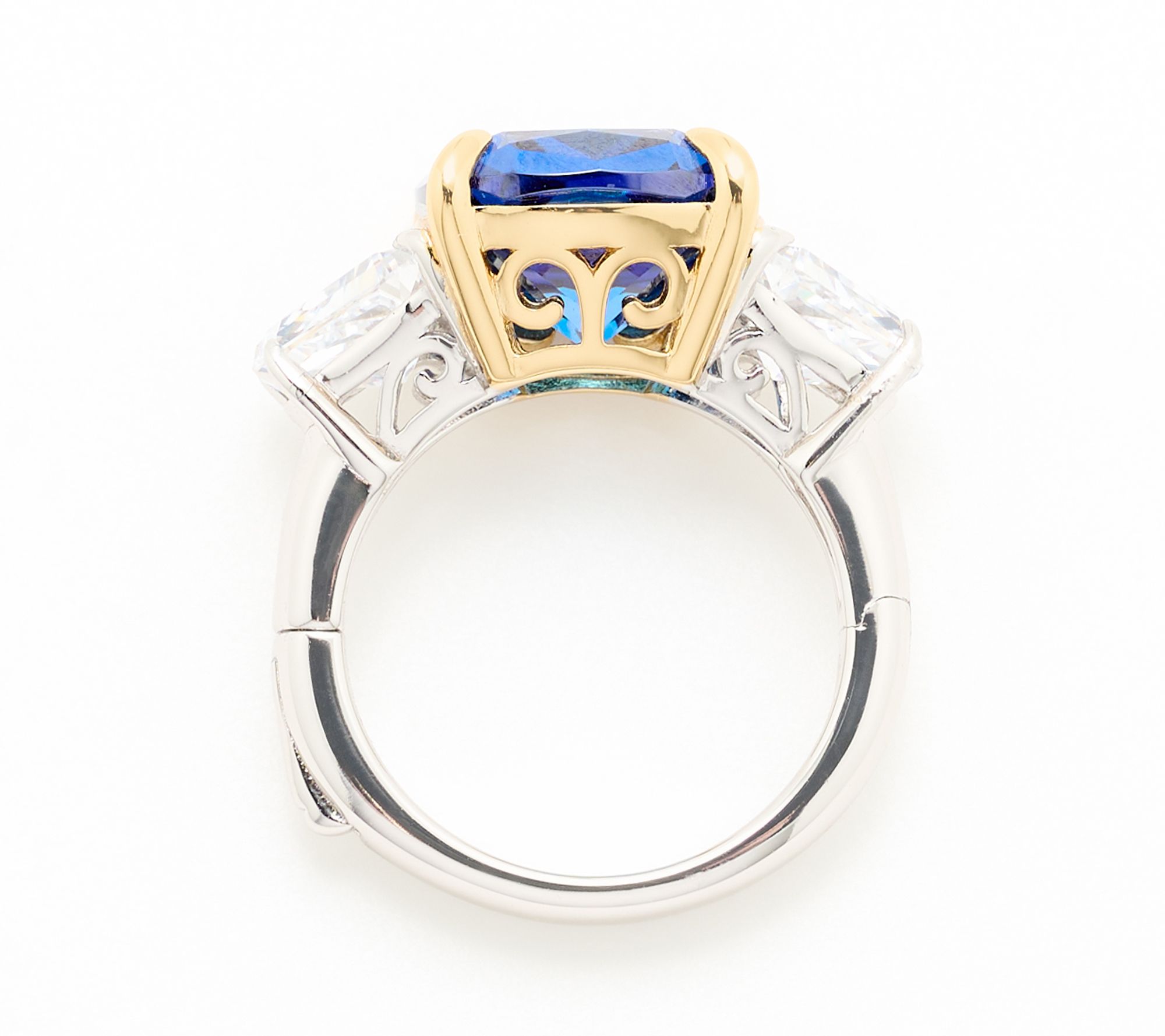 Diamonique x Jennifer Miller Cushion Cut Accessible Shank Ring