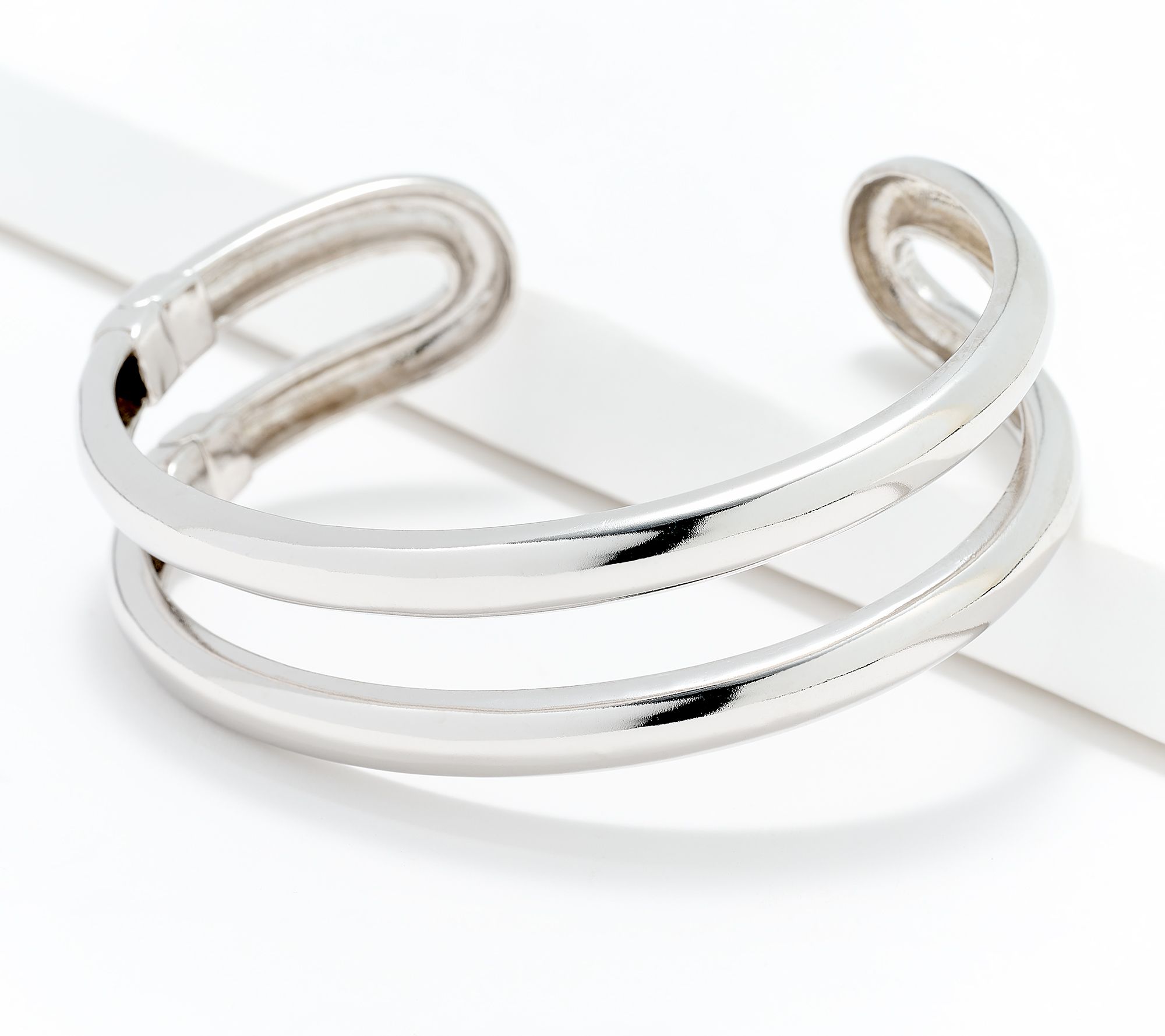"As Is" Silver Style Domed Open Design Hinged Cuff, Sterl, 30.5g