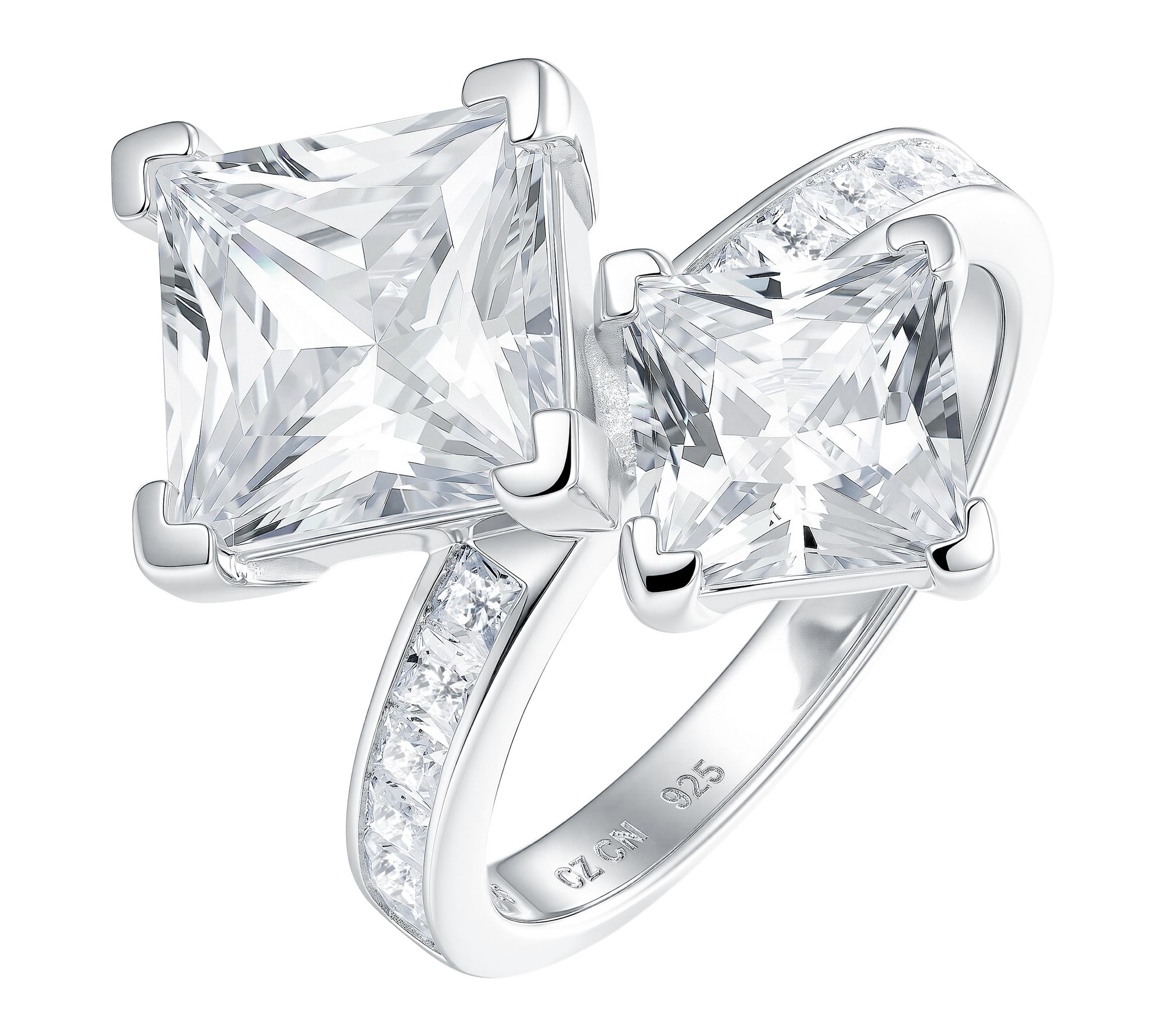 Diamonique x Jennifer Miller Princess Toi et Moi Ring, Sterling
