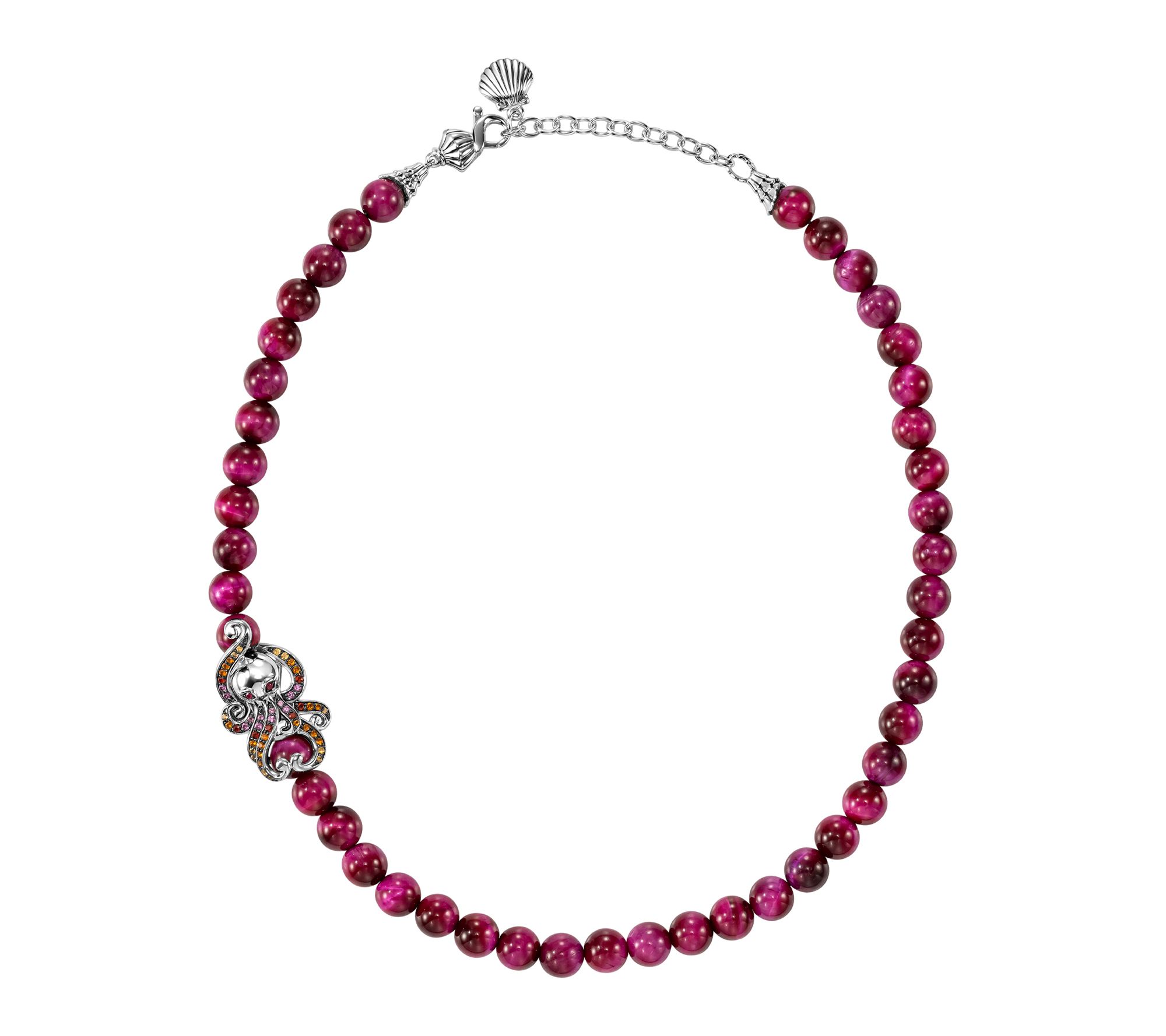 Third Person Sterling Sea & Soul Gemstone Bead Octopus Necklace
