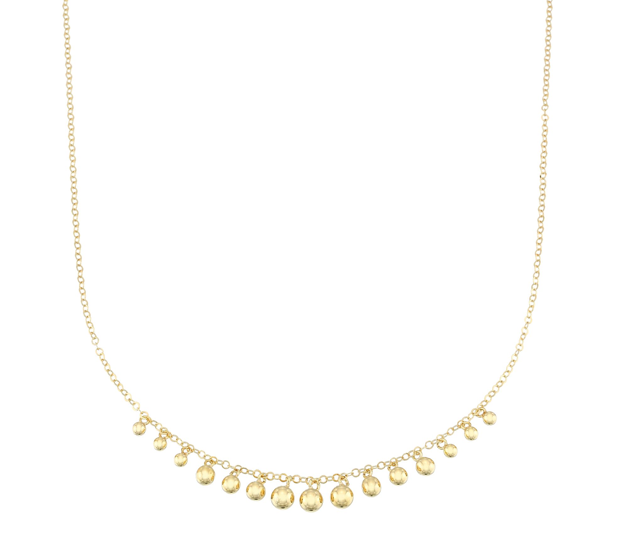 Silver Style Graduated Bead Drop Necklace, Sterling