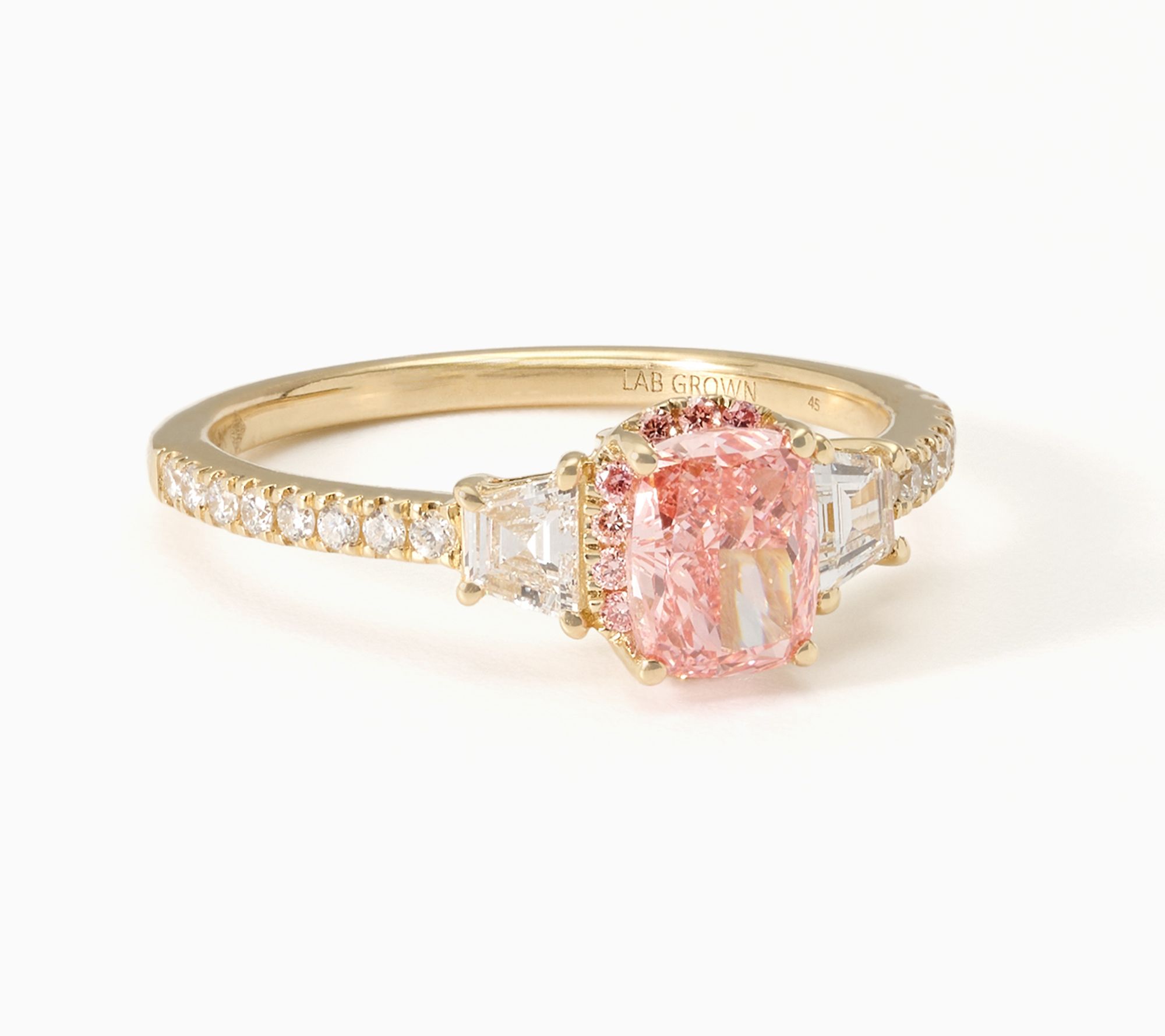 Fire Light Lab Grown Diamonds 1.50 cttw Radiant Cut Color Ring YG