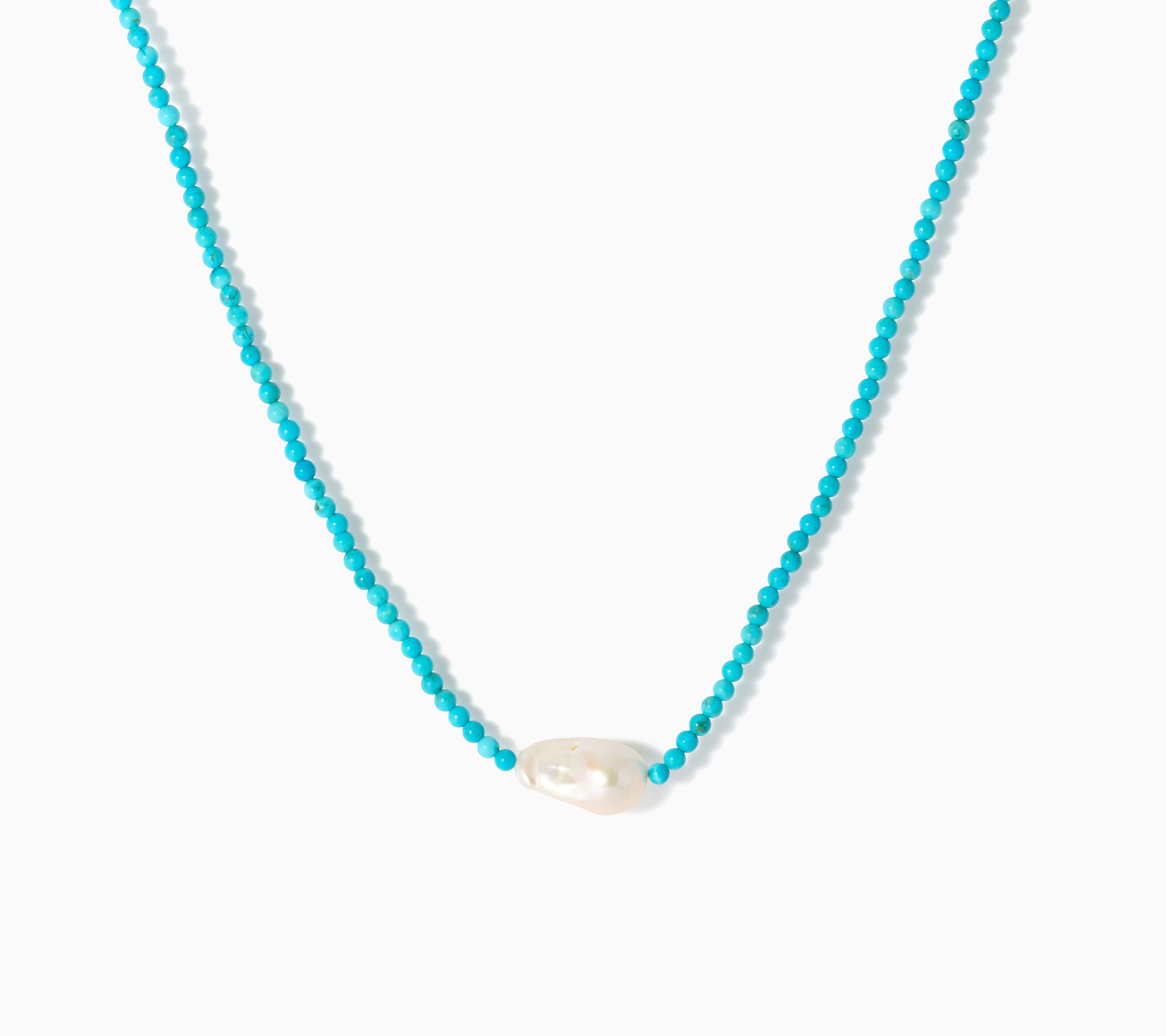JEN by Jennfier Miller Pearl with Turquoise Beads Necklace
