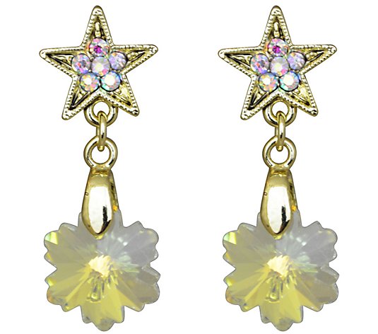 Kirks Folly Crystal Stardust Snowflake Earrings