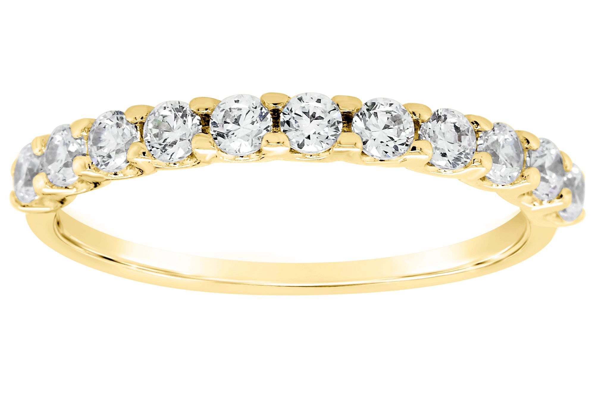Affinity 14K Gold 1/2 Cttw 11-Stone Diamond Ring, Size 5, Yellow