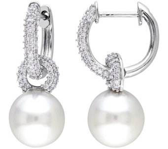 Bellini 14K  South Sea Pearl & 0.50 cttw Diamon d Earrings