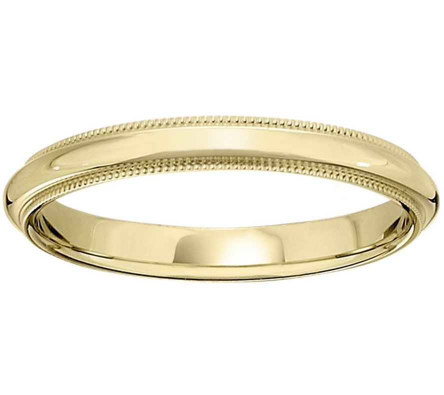 Women's 14K Yellow Gold 3mm Milgrain Wedding Band
