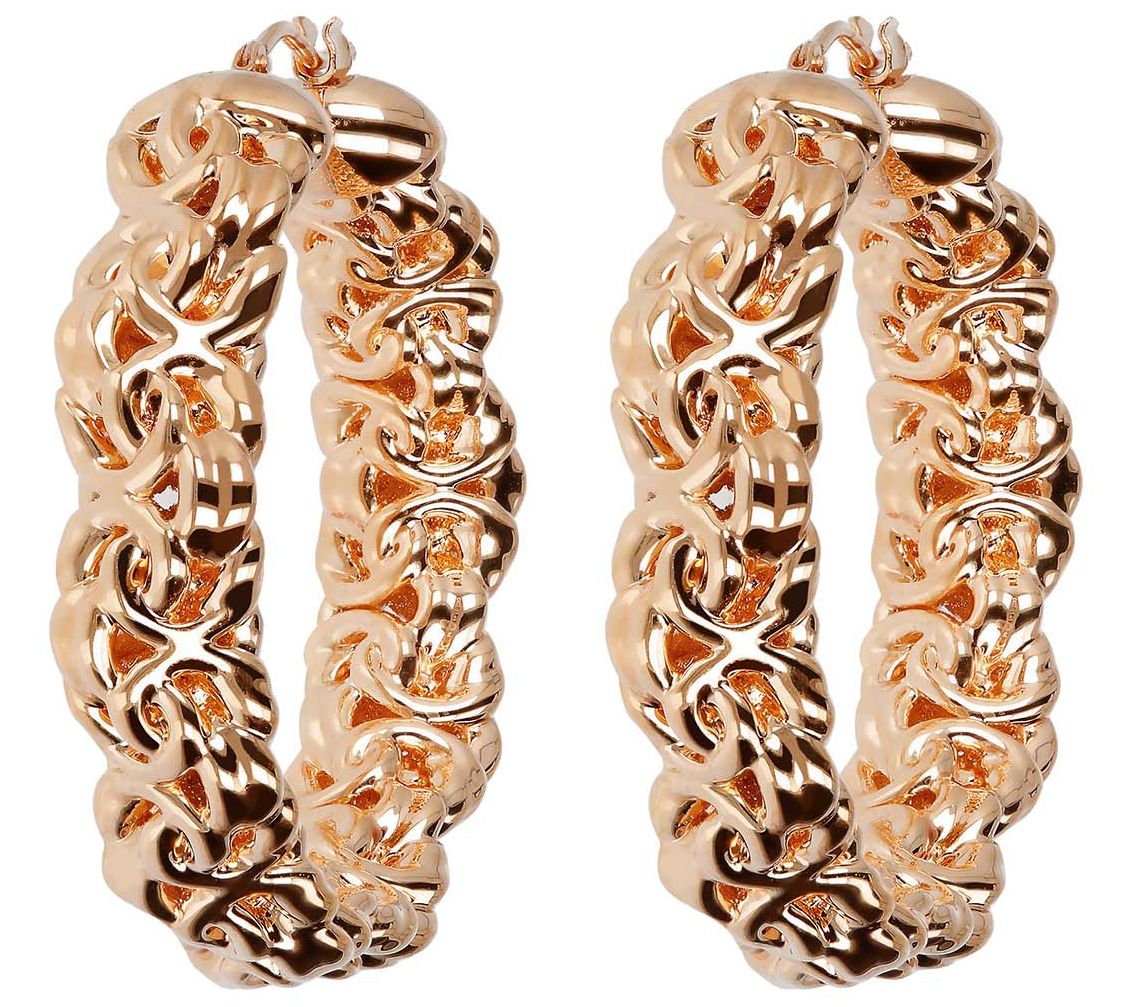 BellaOro Byzantine 1.5" Round Hoop Earrings, 1 4K
