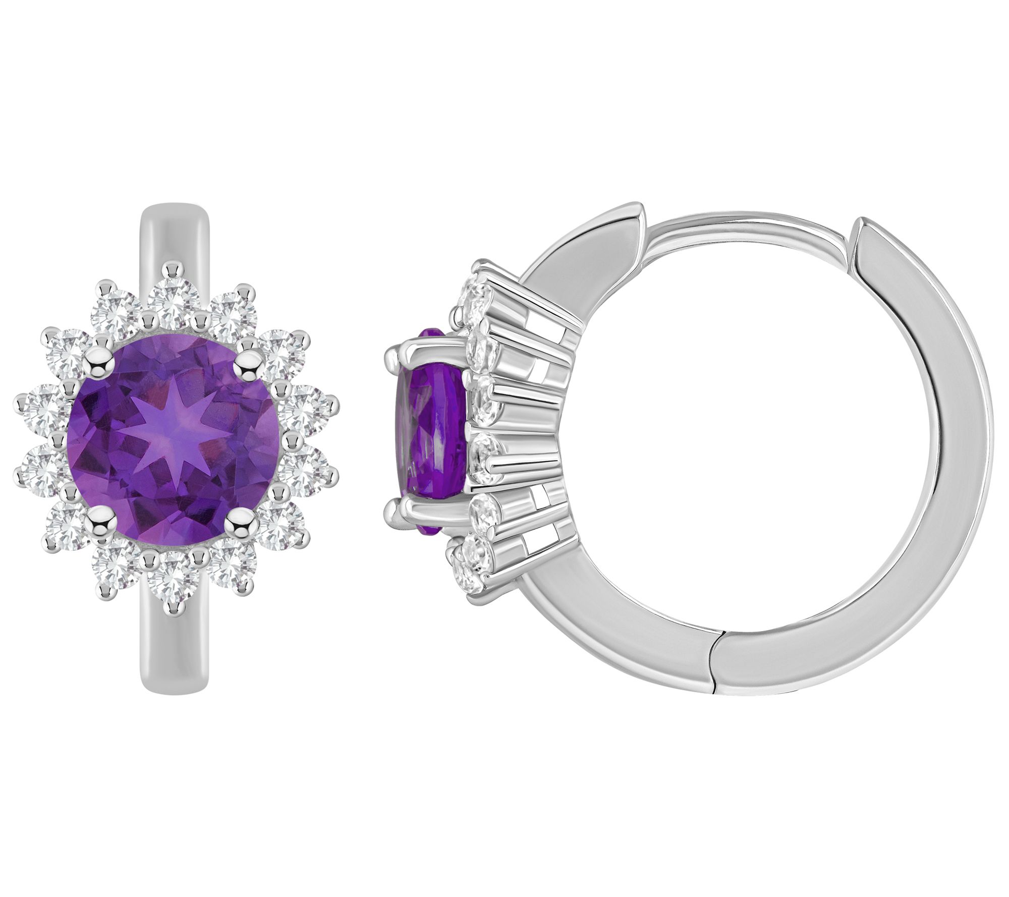 Affinity Gems Hinged Huggie Hoop Earrings, Sterling Silver