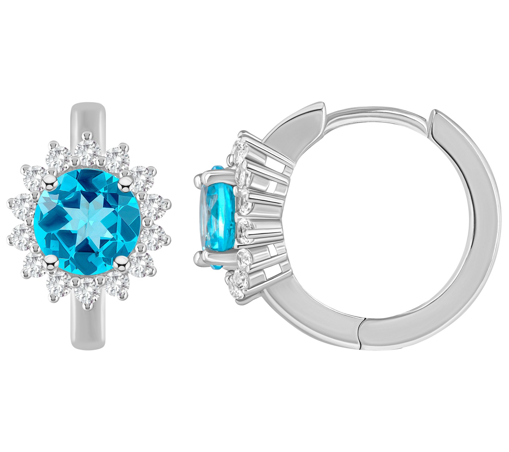 Affinity Gems Hinged Huggie Hoop Earrings, Sterling Silver