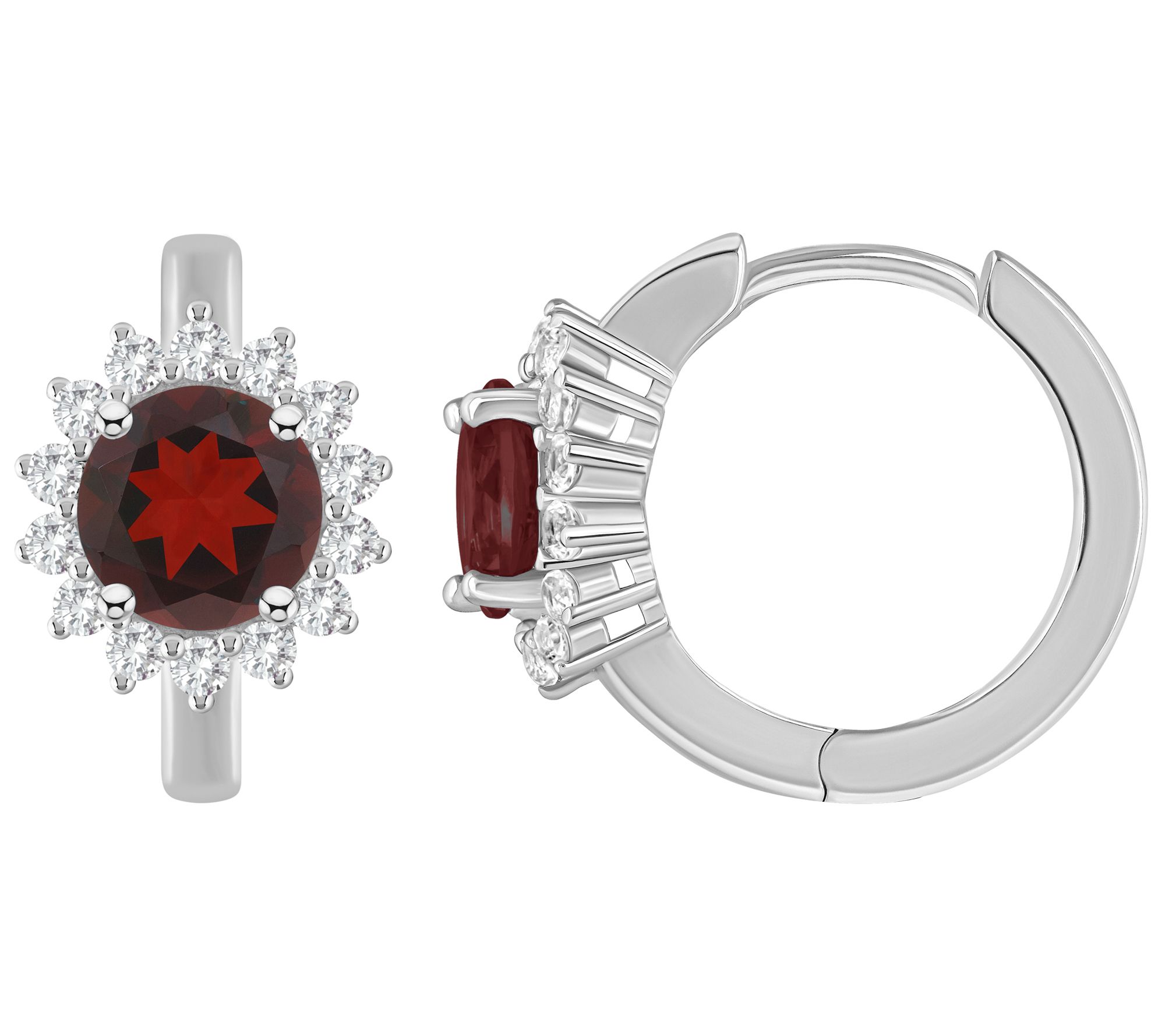 Affinity Gems Hinged Huggie Hoop Earrings, Sterling Silver