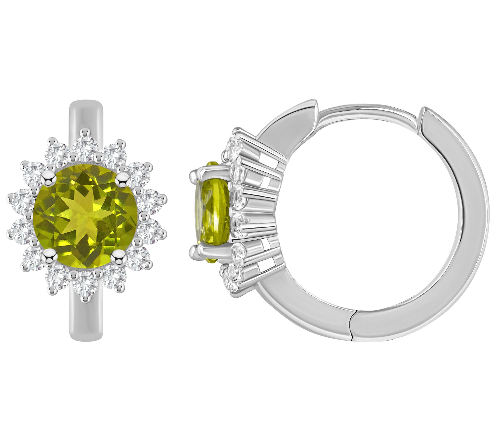 Affinity Gems Hinged Huggie Hoop Earrings, Sterling Silver