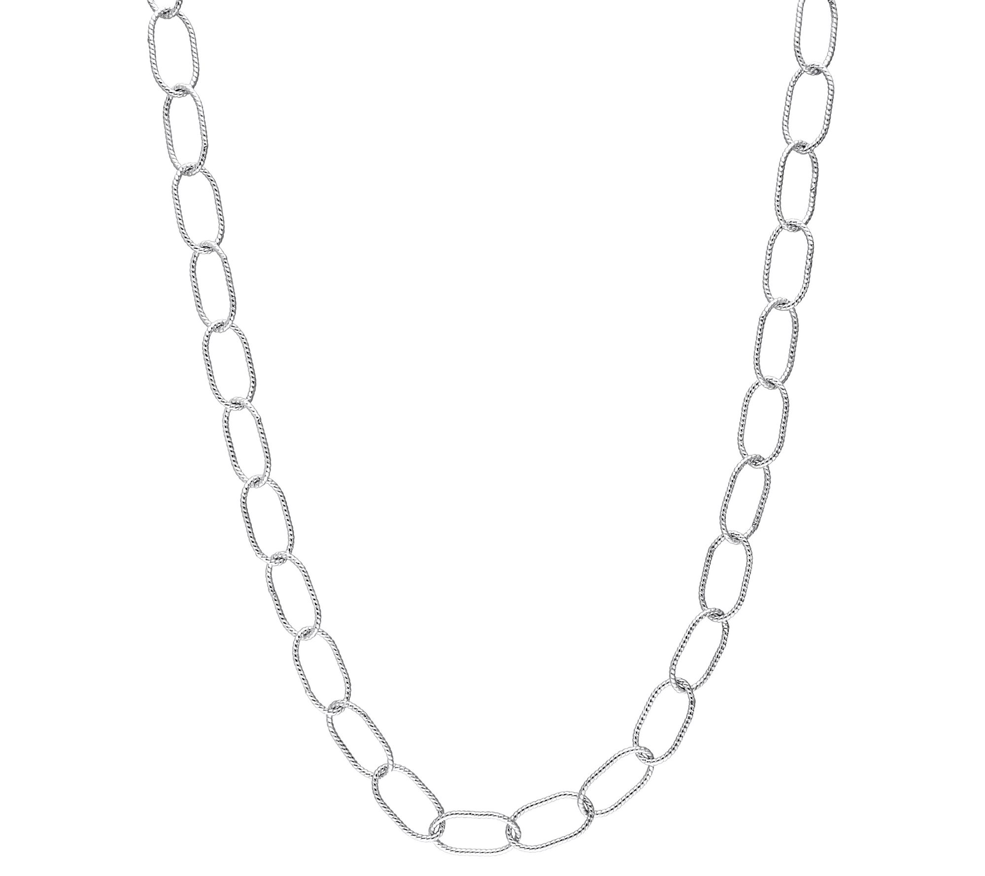 24" Twisted Rolo Chain Necklace, Sterling Silve r