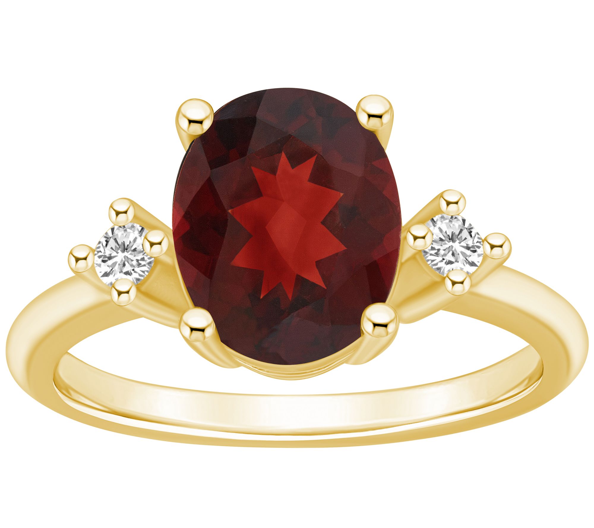 Affinity Gems Oval Gemstone & Diamond Accent Ri ng, 14K Gold