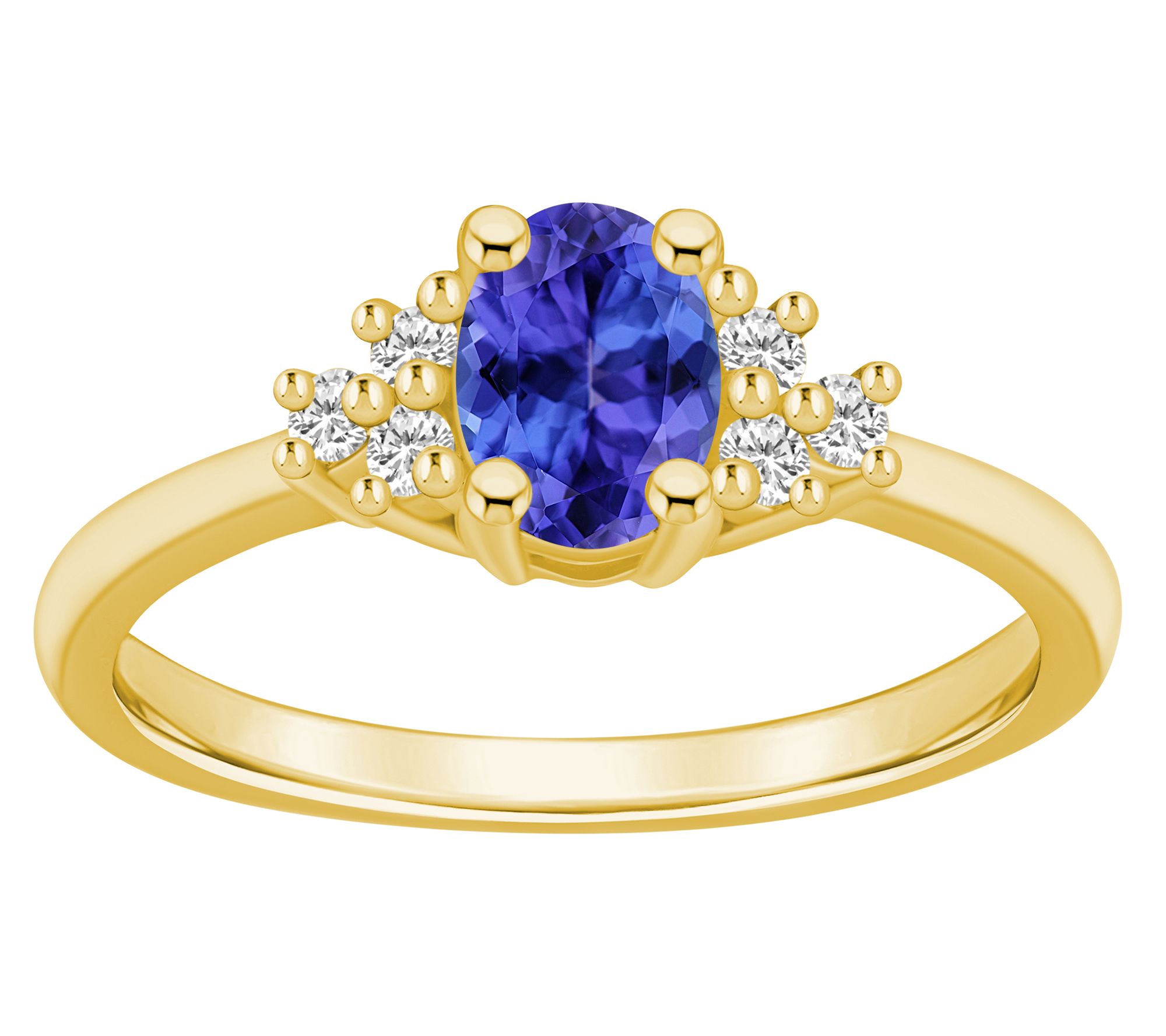 Affinity Gems Oval Tanzanite & Diamond Accent Ring, 14K Gold