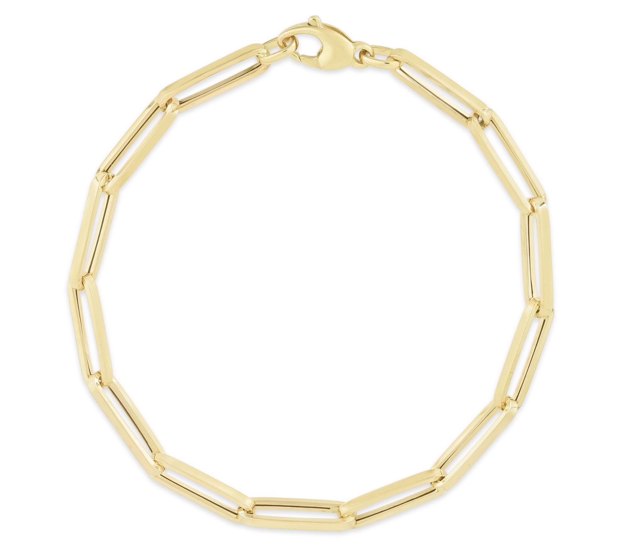 Luminosa Gold Paperclip Link Chain Bracelet, 14 K - QVC.com