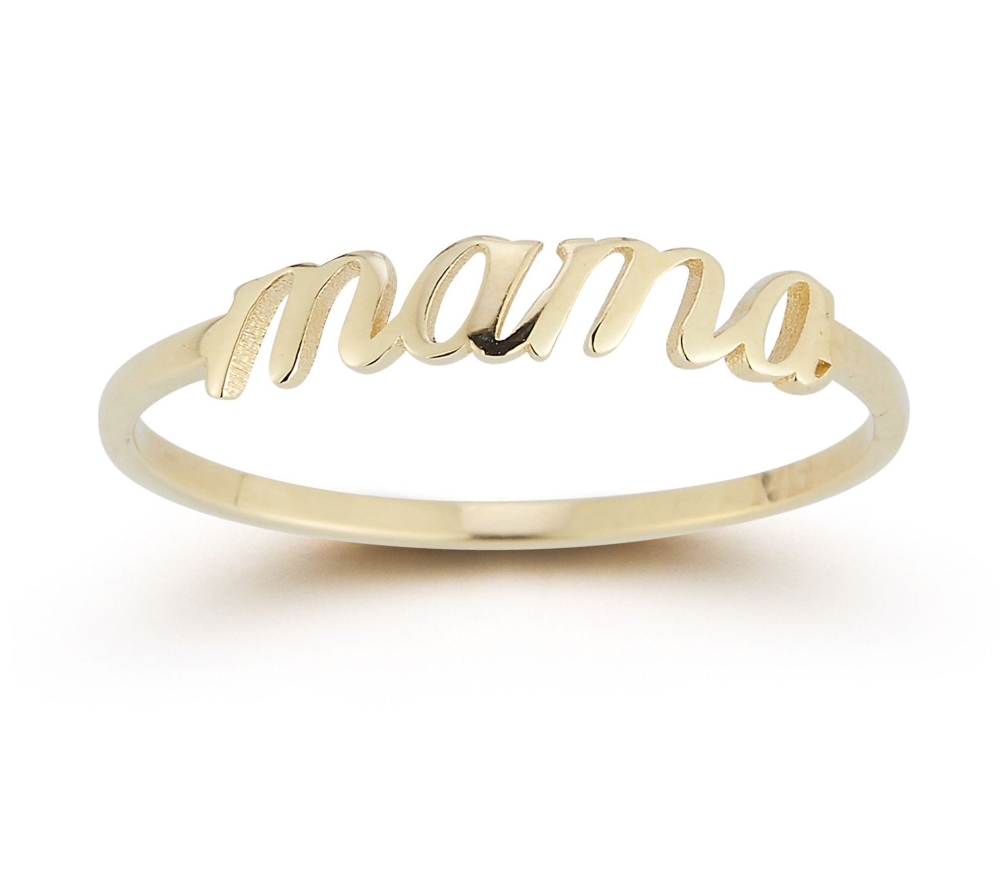 Luminosa Gold Script Mama Ring, 14K