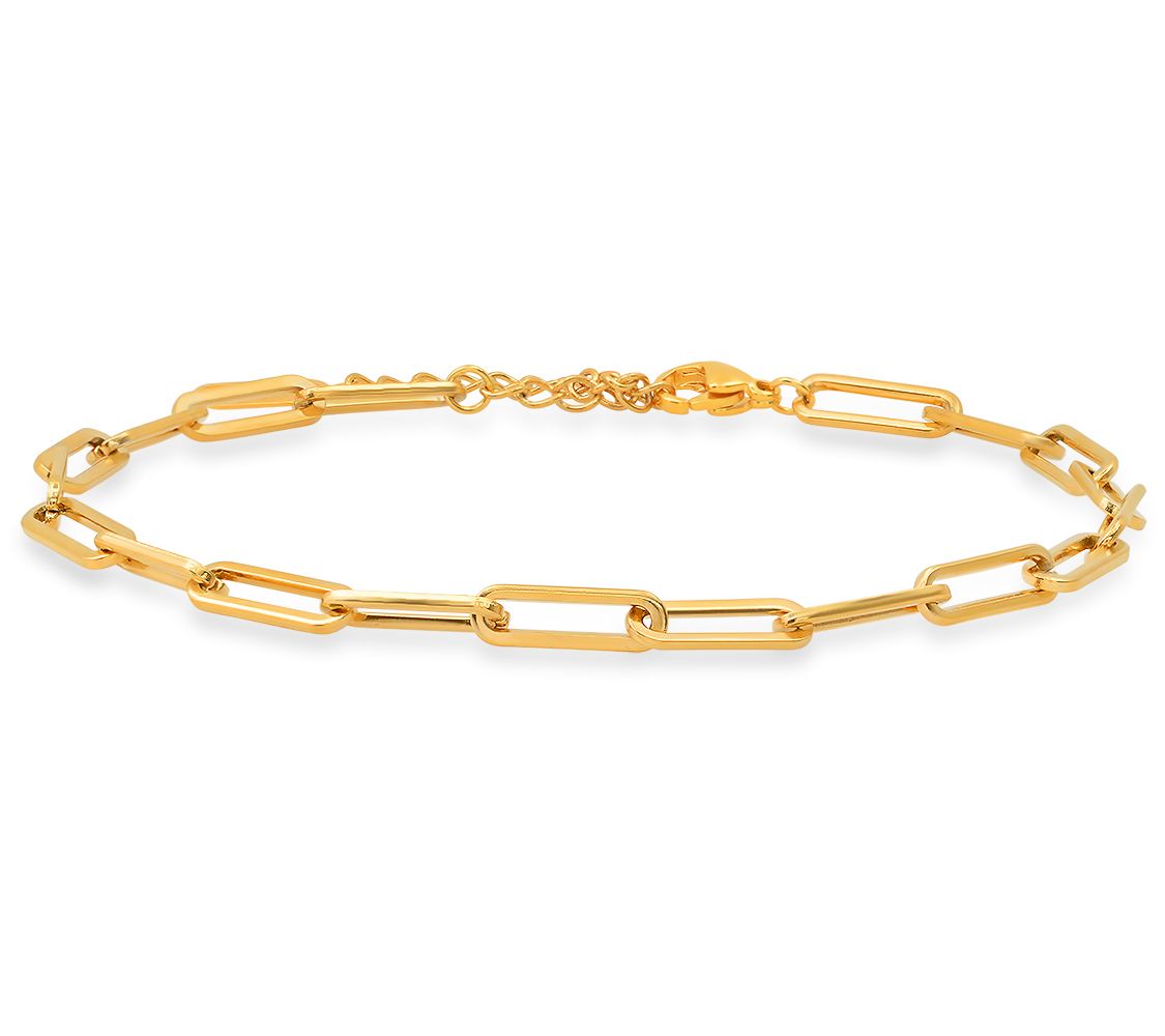 Steel by Design Paperclip Link Ankle Bracelet