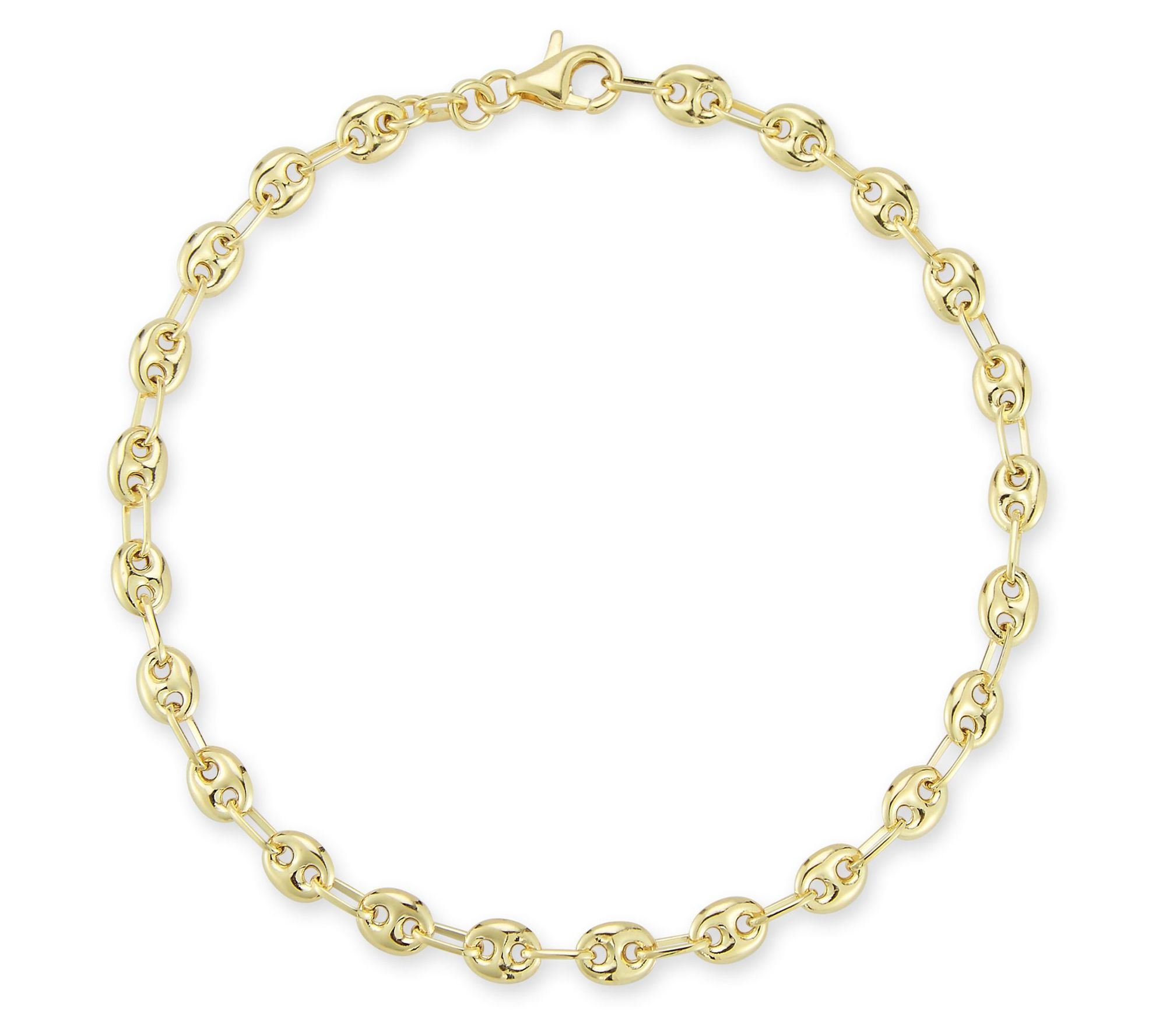 Italian Silver Puffed Mariner Link Bracelet, Sterling