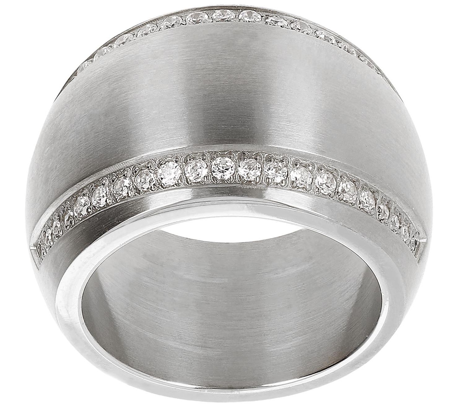 Steel by Design Pave Crystal Design Band Ring