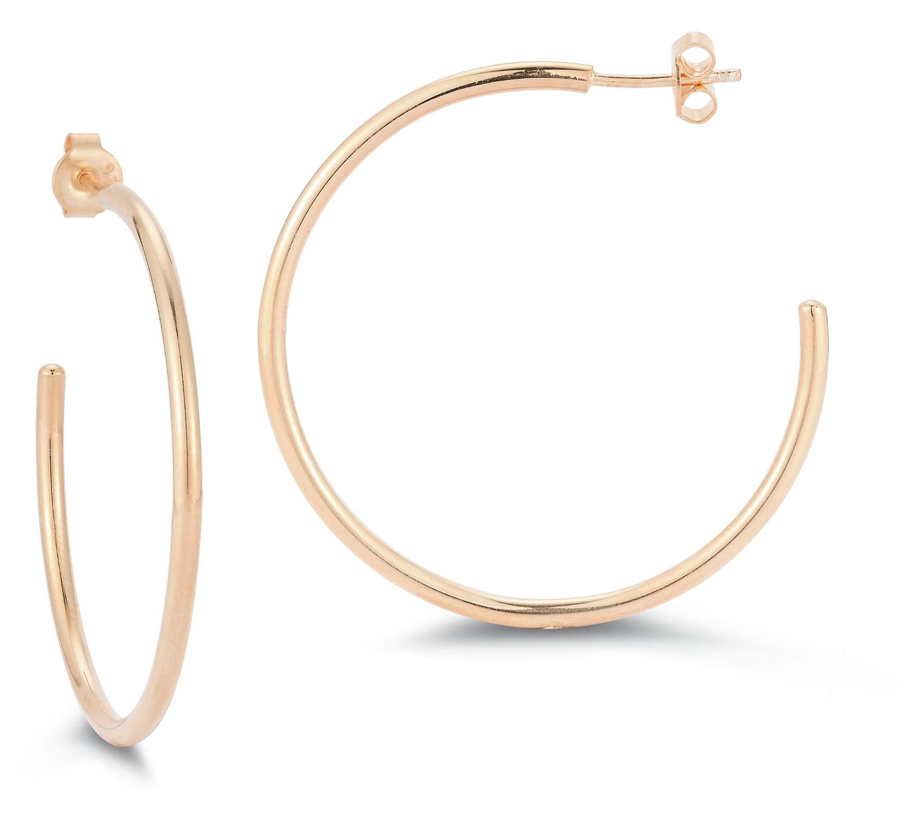 Sterlina Silver 2-1/2" Hoop Earrings, Sterling