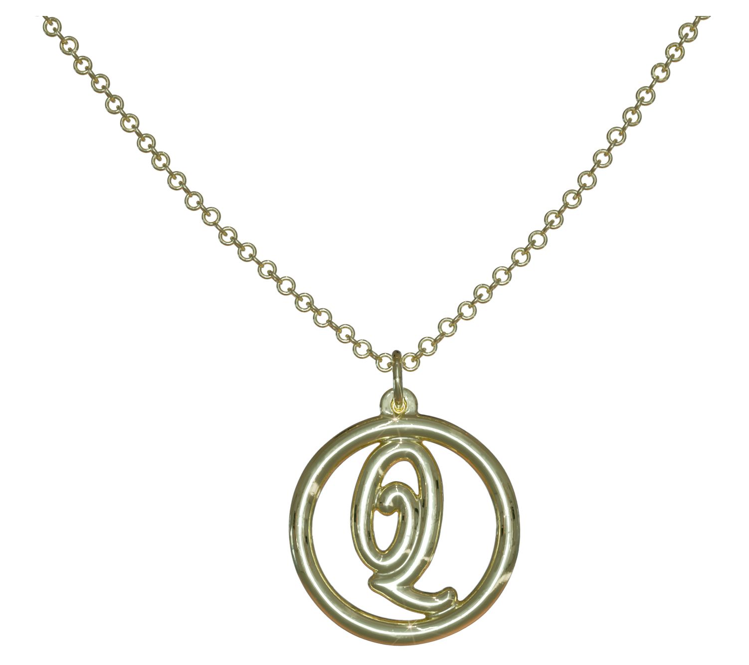 14K Gold Plated Legacy Loop Initial Pendant w/ hain