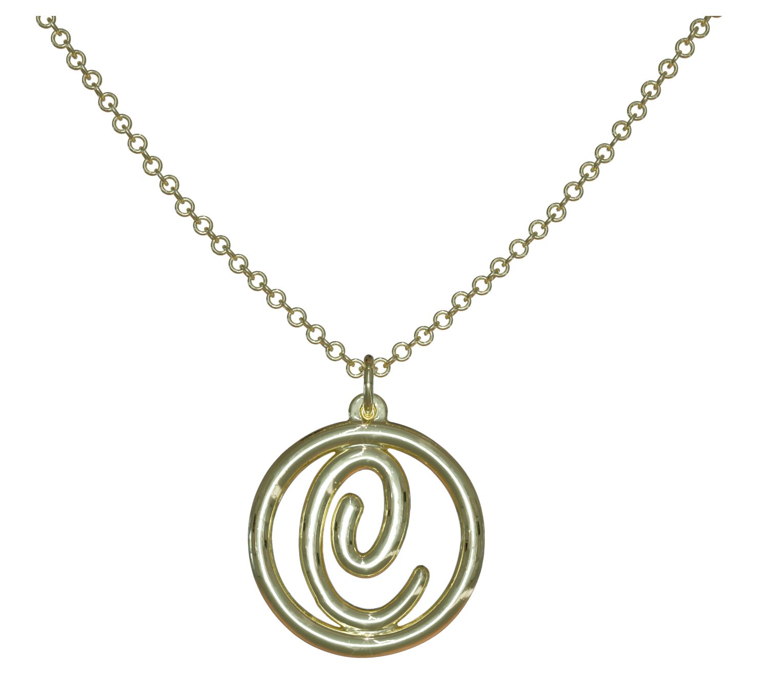 14K Gold Plated Legacy Loop Initial Pendant w/Chain
