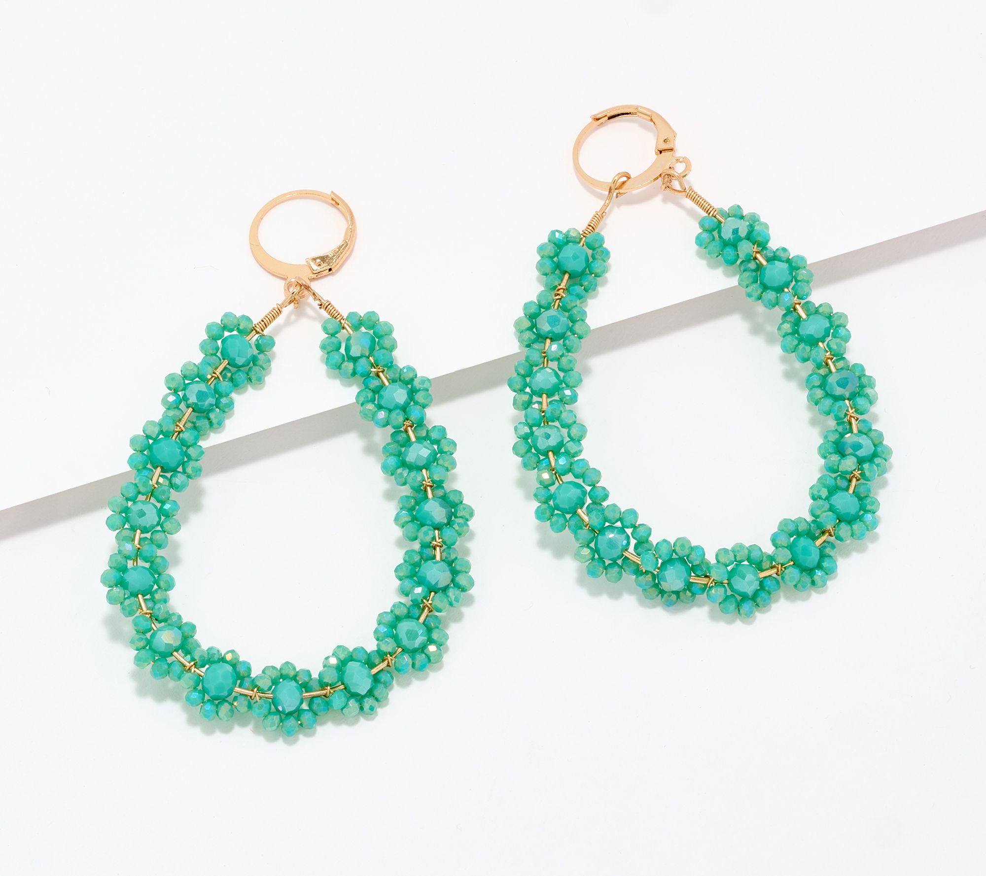 Susan Graver Beaded Flower Earrings