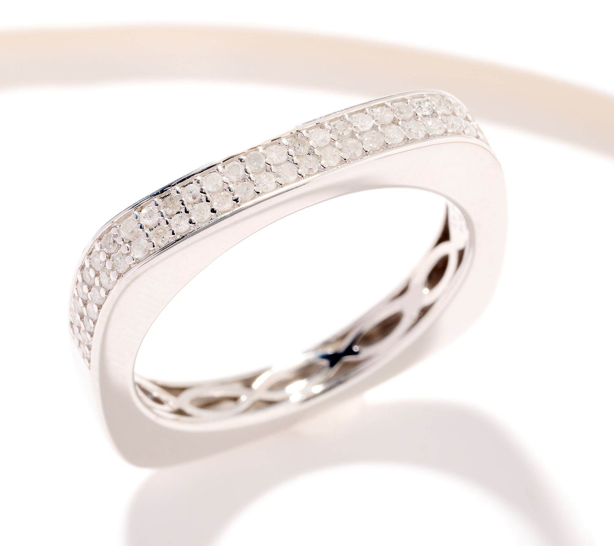 Accents by Affinity Square Pave Eternity Ring, 0.23cttw, Sterl