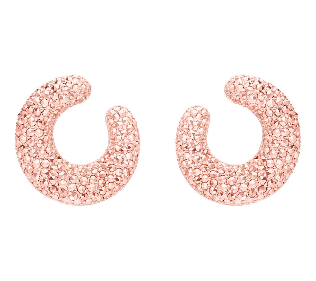 Dallas Prince M arcasite Front Facing Hoop Ear rings, 14K Clad