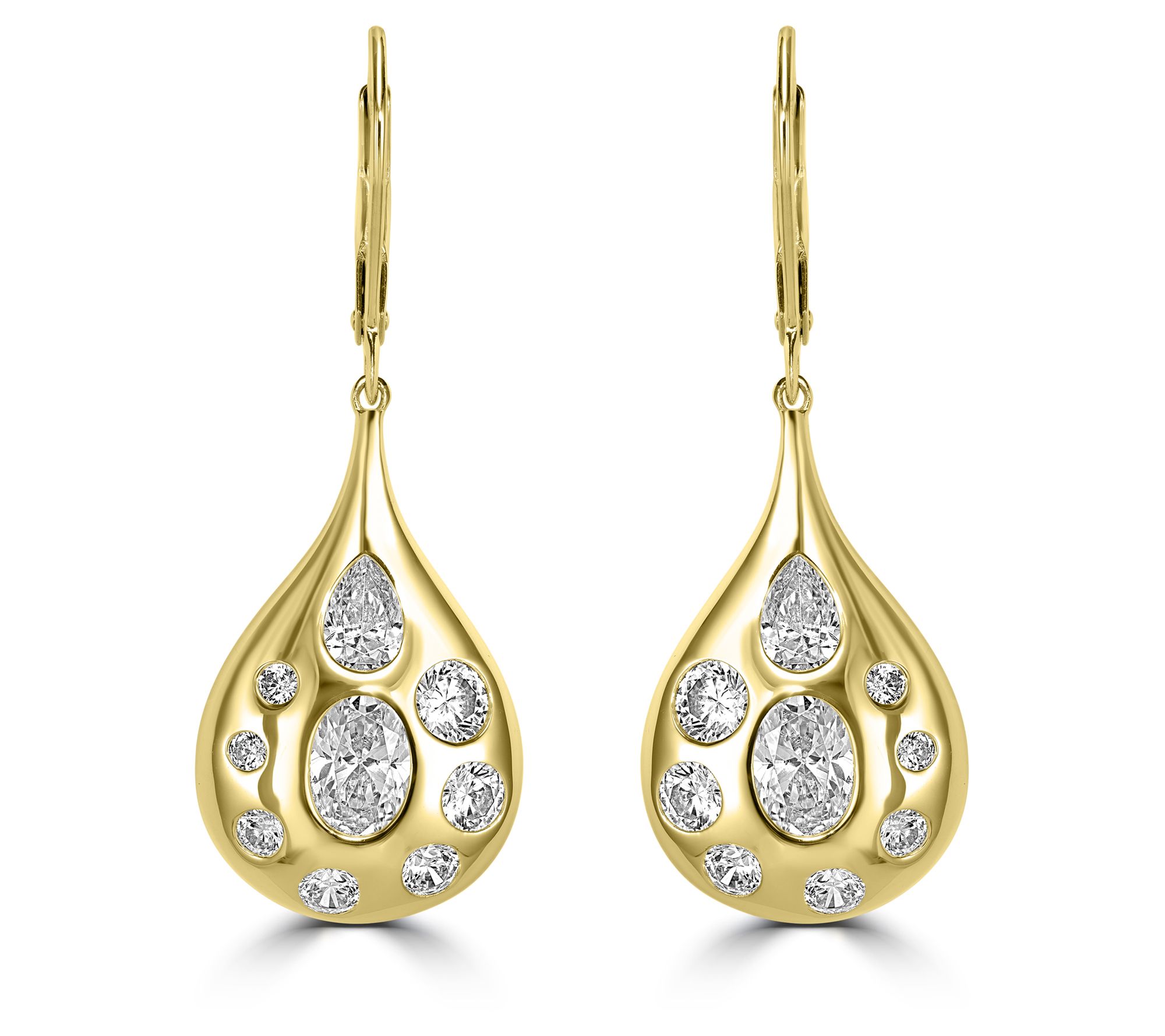 Diamonique x Kathy Levine Pear Shaped Earrings, Sterling