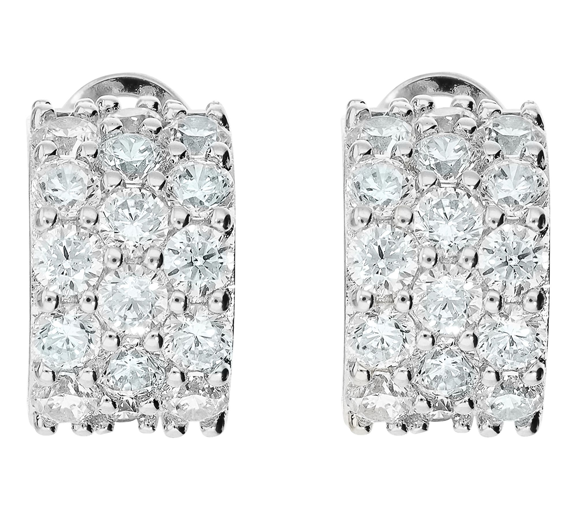 Diamonique X Bronzo Italia Huggie Hoop Earrings