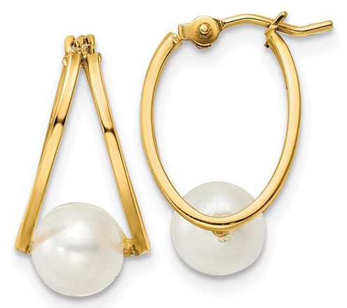 Alkeme 14K Gold "Held in Love" Cultured Pearl Earrings