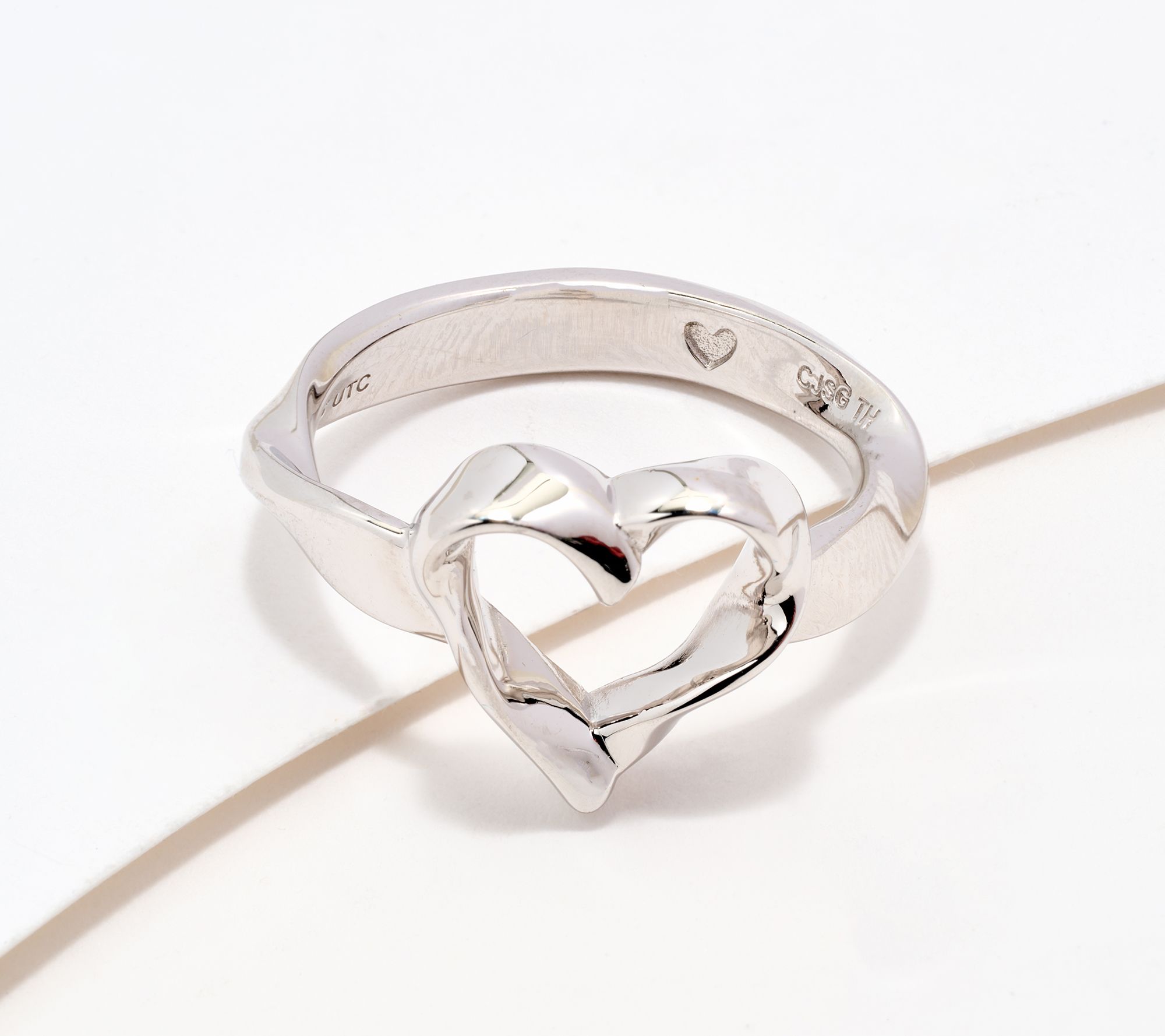 Christian James by Scott Grimes Sterling Silver Open Heart Ripple Ring
