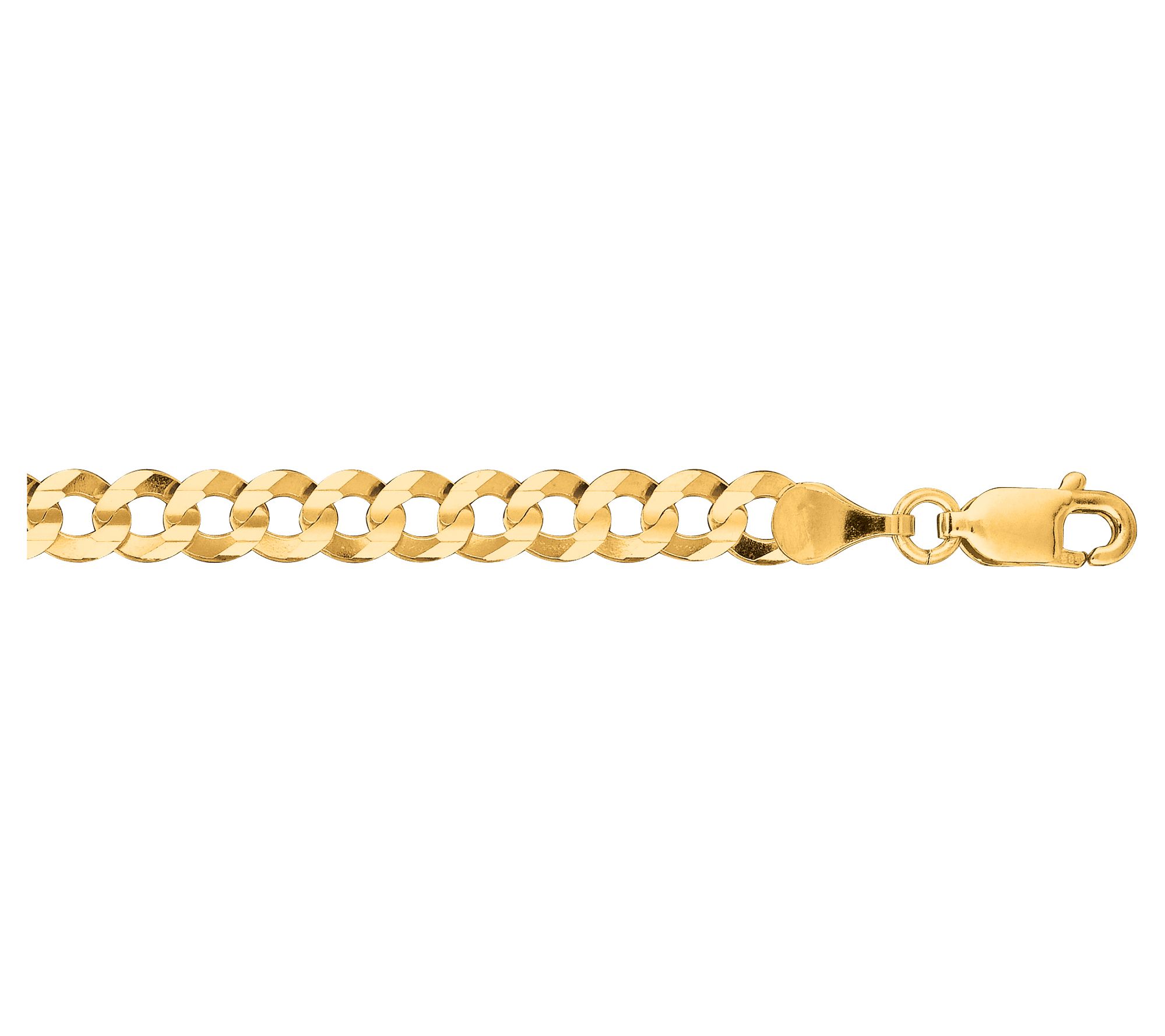 Men's Cuban Link Curb 8-1/2" Bracelet, 14K Gold