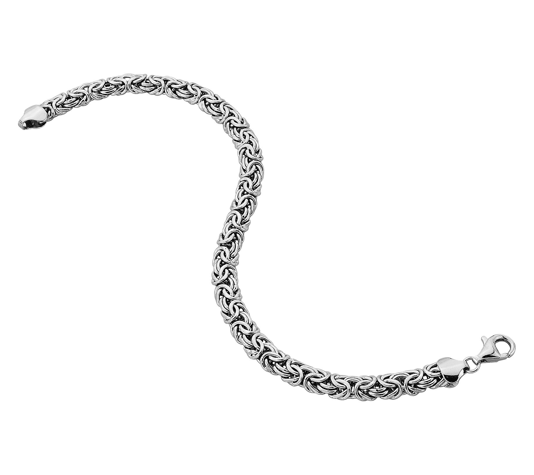 Silver Style 6-3/4" High Polished Byzantine Bracelet,
