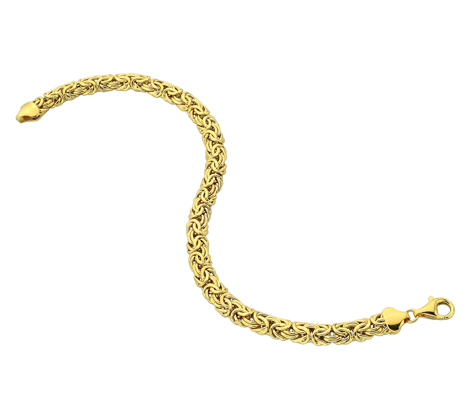 Silver Style 6-3/4" High Polished Byzantine Bracelet,