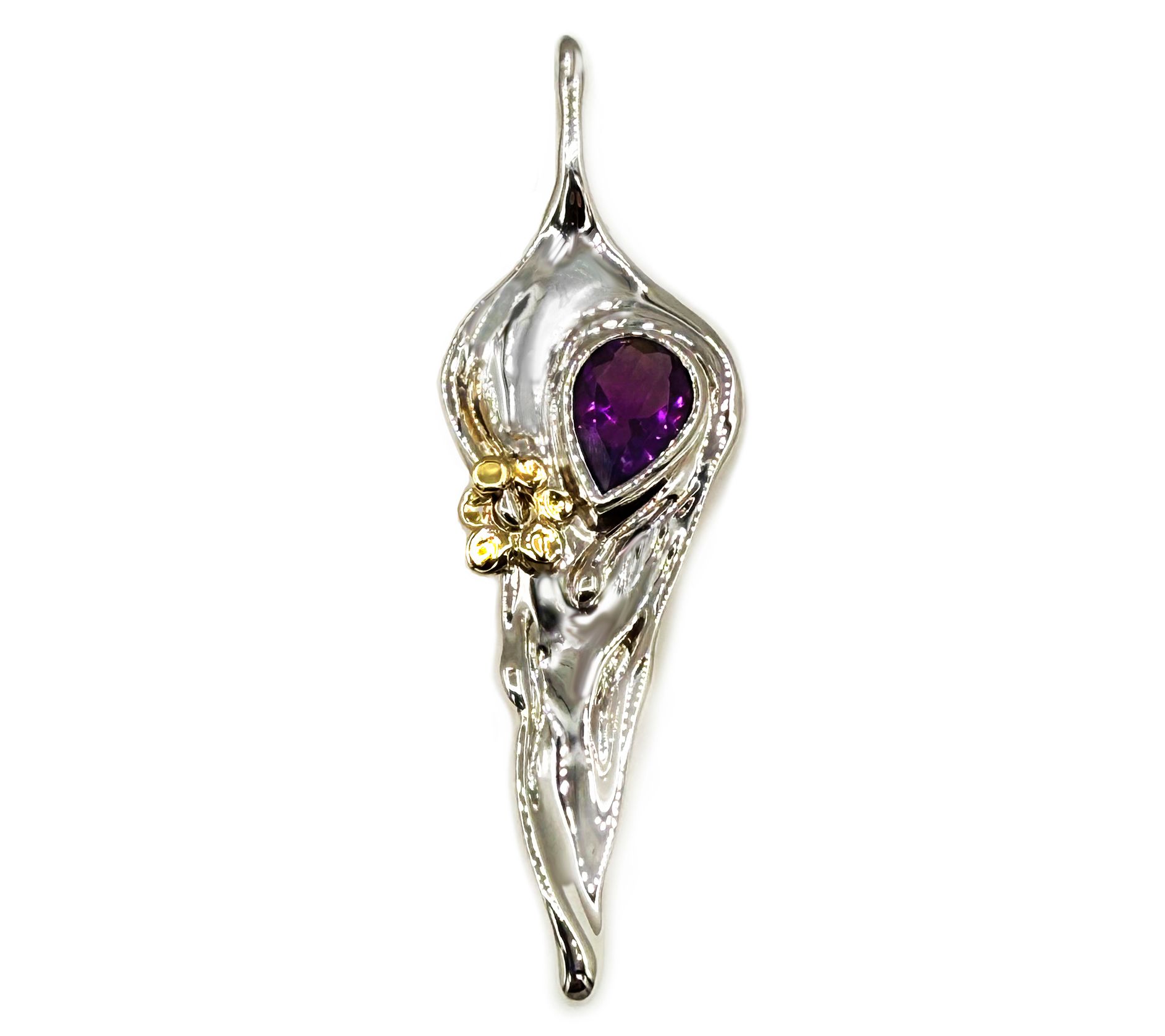 Hagit Sterling & 14K Gold With Gemstone MoltenDesign Pendant