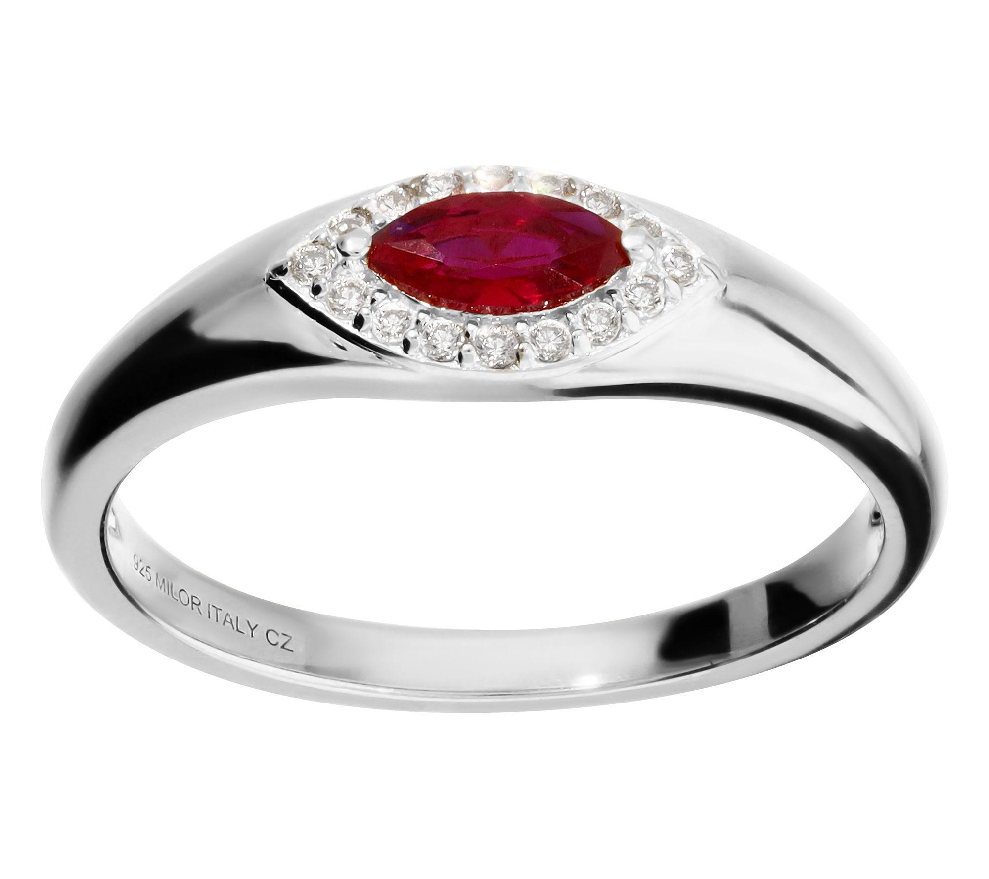 Diamonique Italia Marquise Shape Gemstone Ring