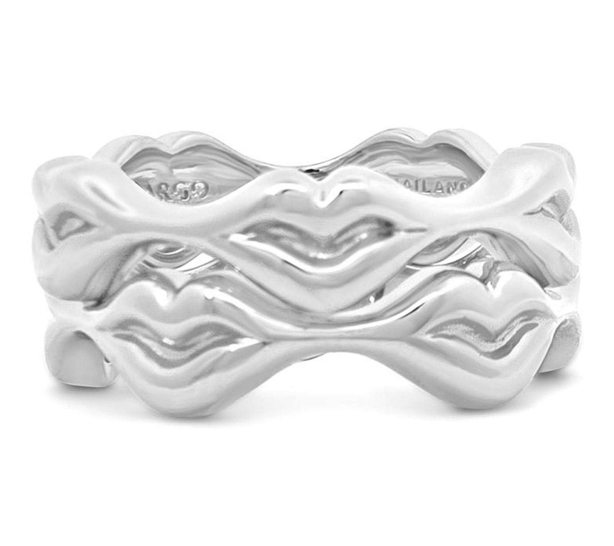 Margo Manhattan Sterling Silver Interlocking Lips Ring Set