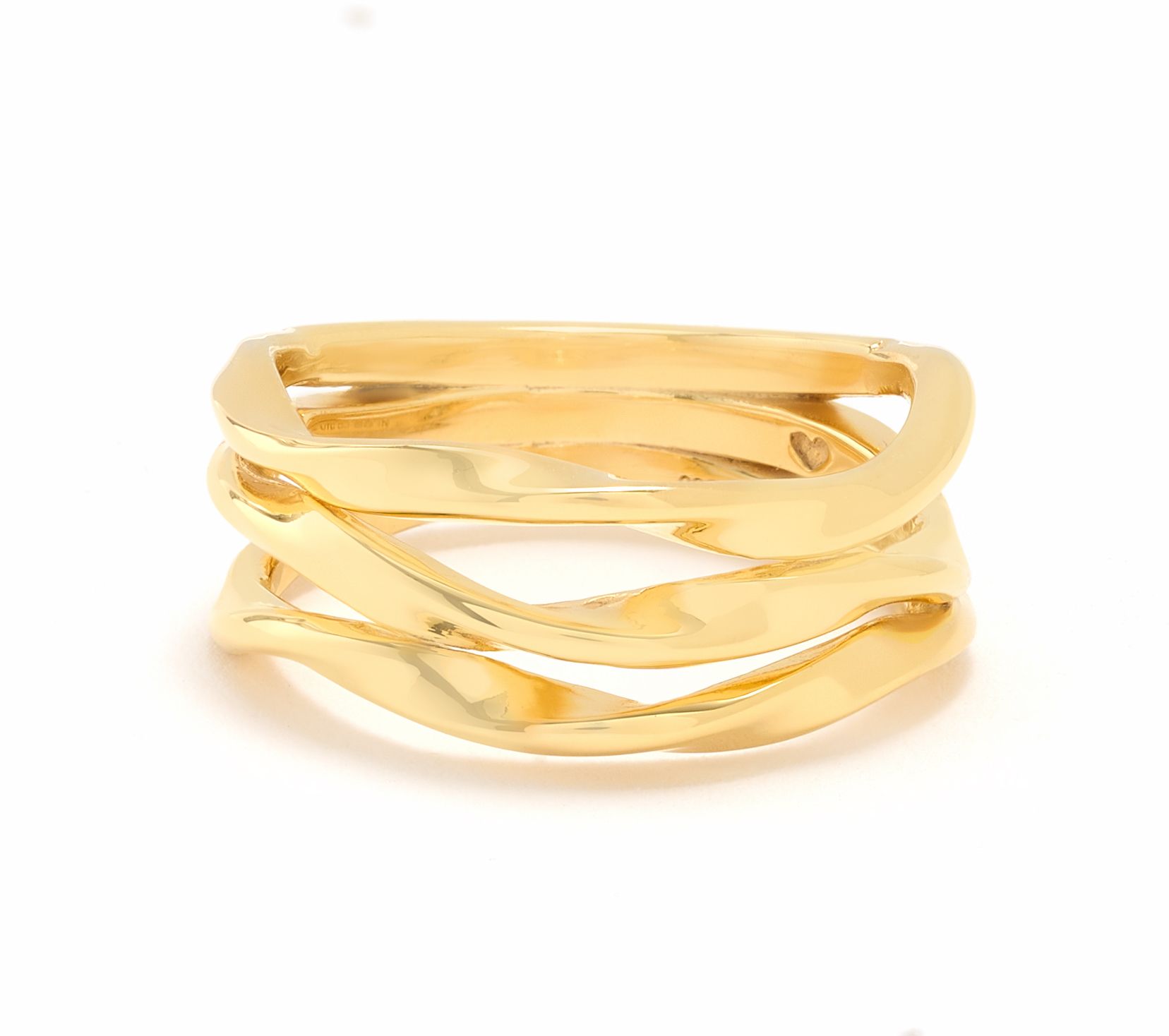 Christian James by Scott Grimes 14K Gold Clad 3 Band Ripple Ring
