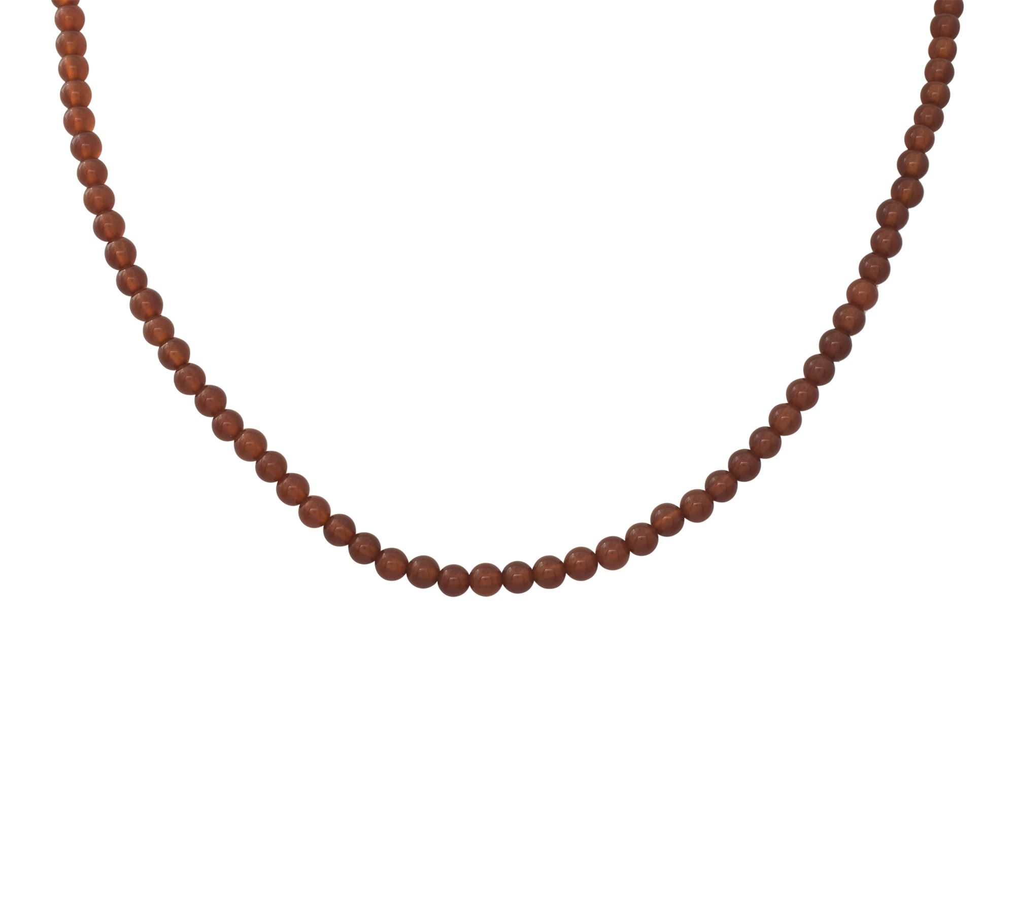 Affinity Gems Carnelian Beaded Necklace, Sterling Silver