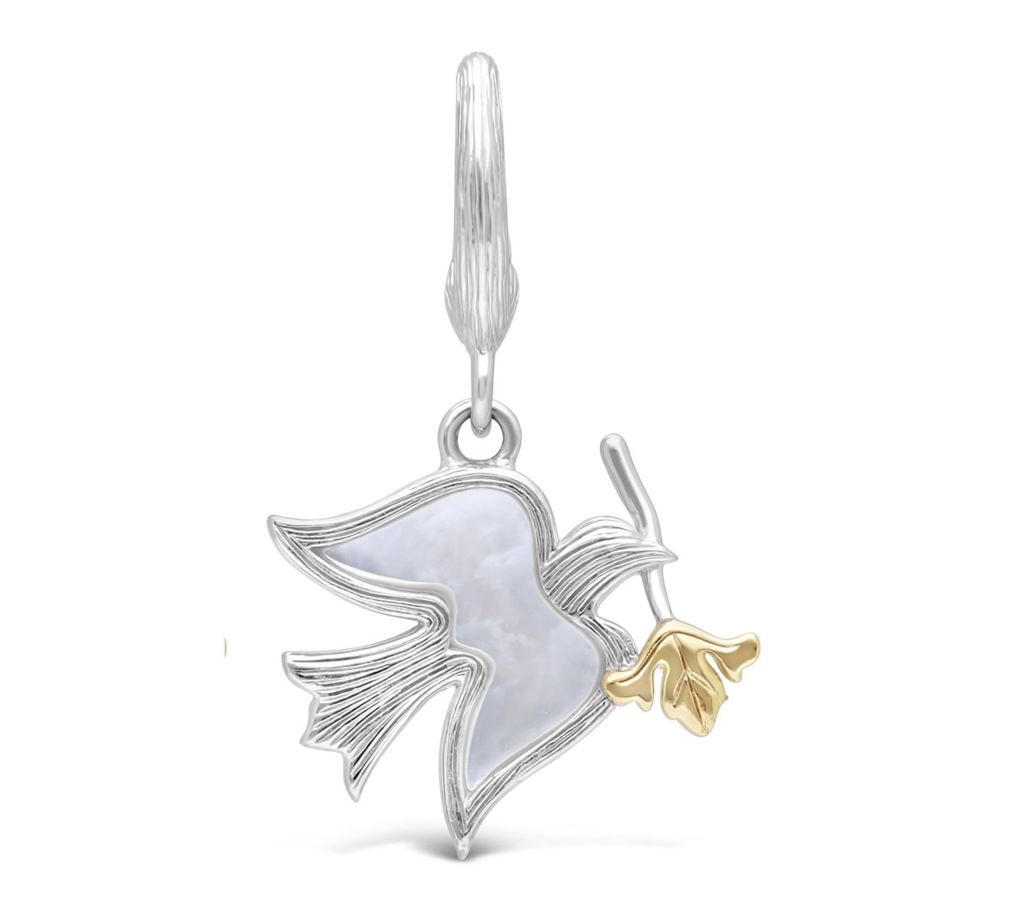 Ariva Sterling & 18K Clad Mother Of Pearl PeaceDove Charm