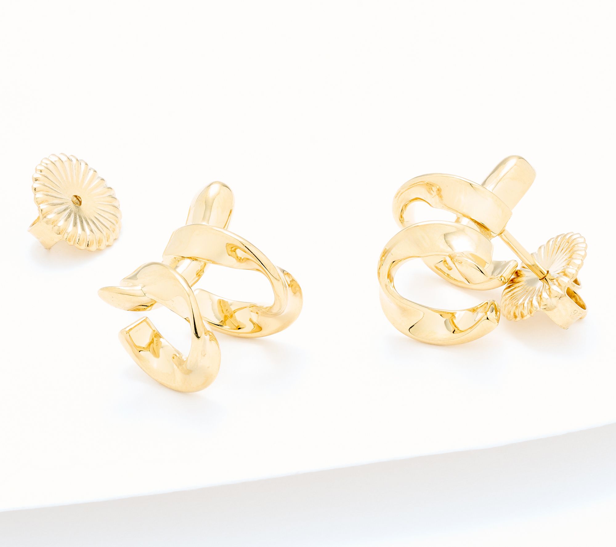Christian James by Scott Grimes 14K Gold Clad Double Hoop Ripple ...