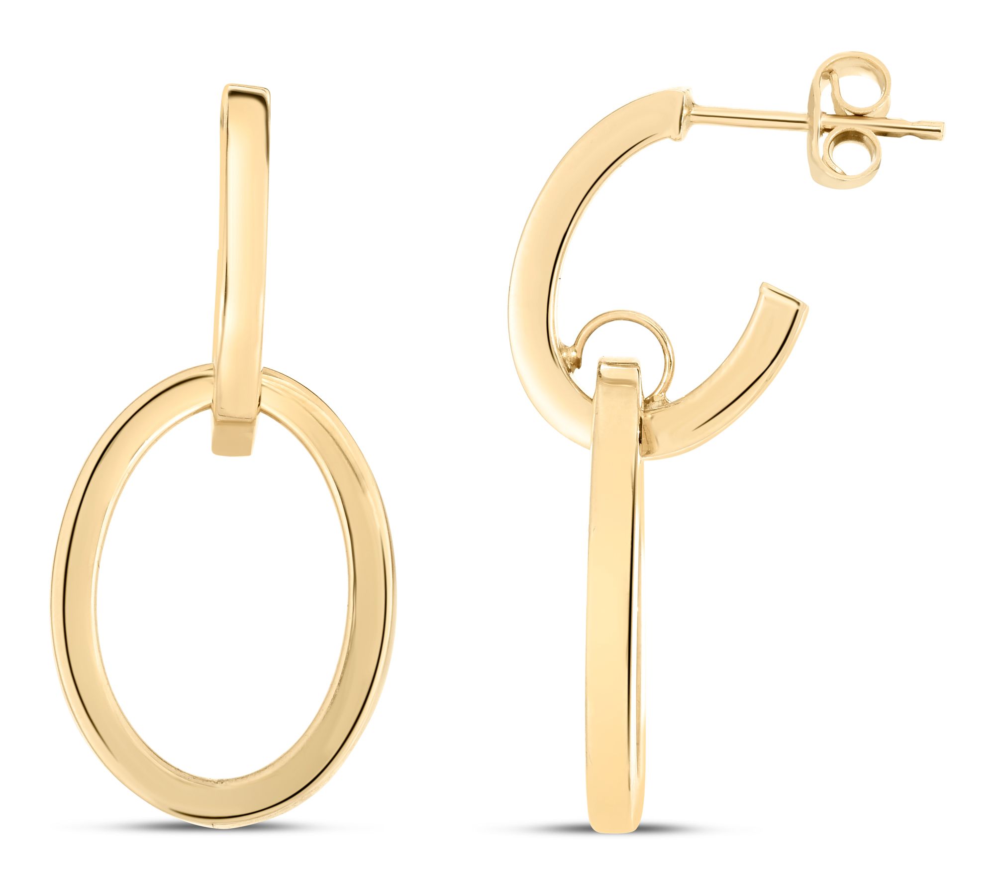 Italian Gold Interlocking Drop Earrings, 14K