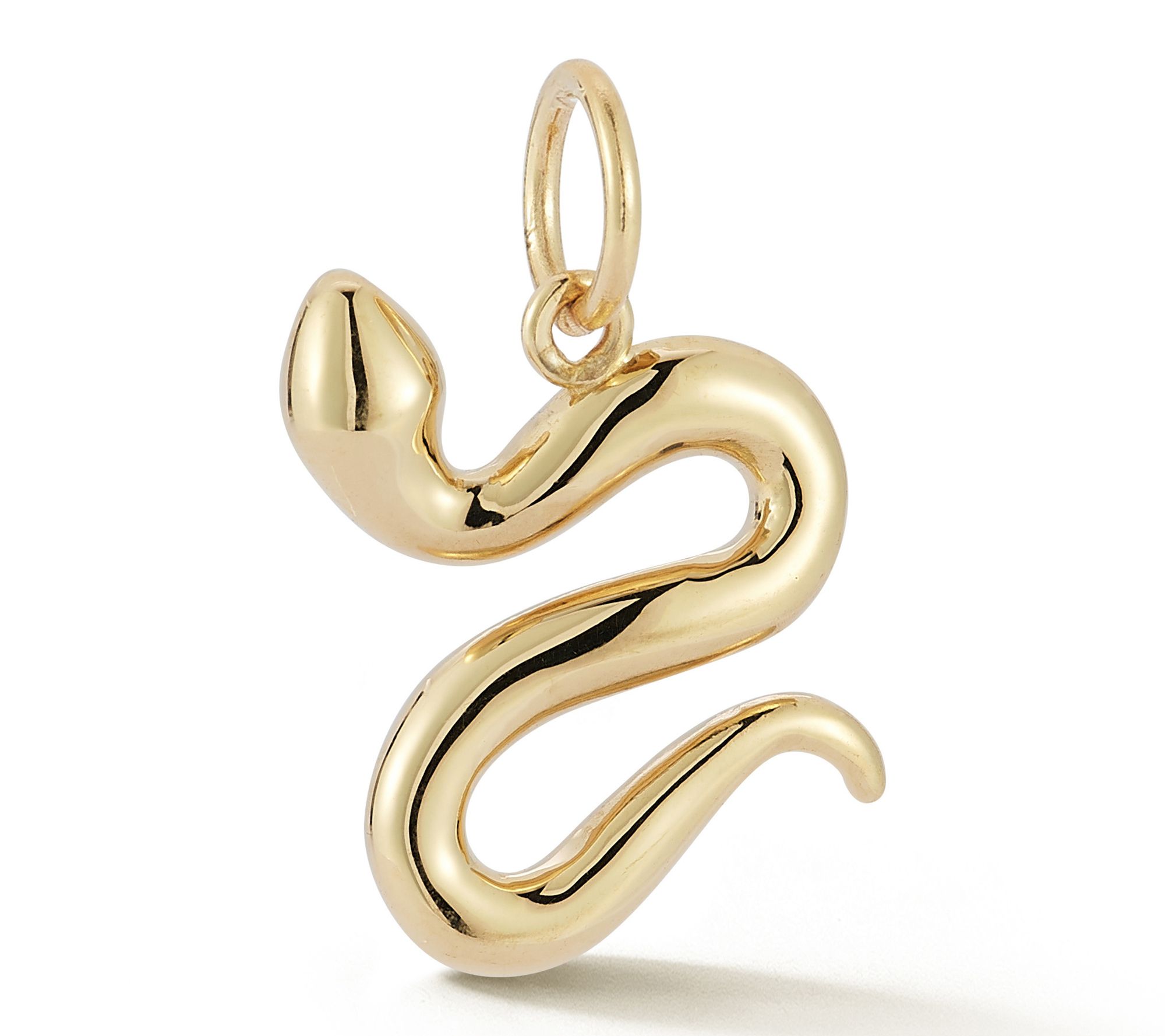 Italian Gold Twisty Snake Pendant, 14K