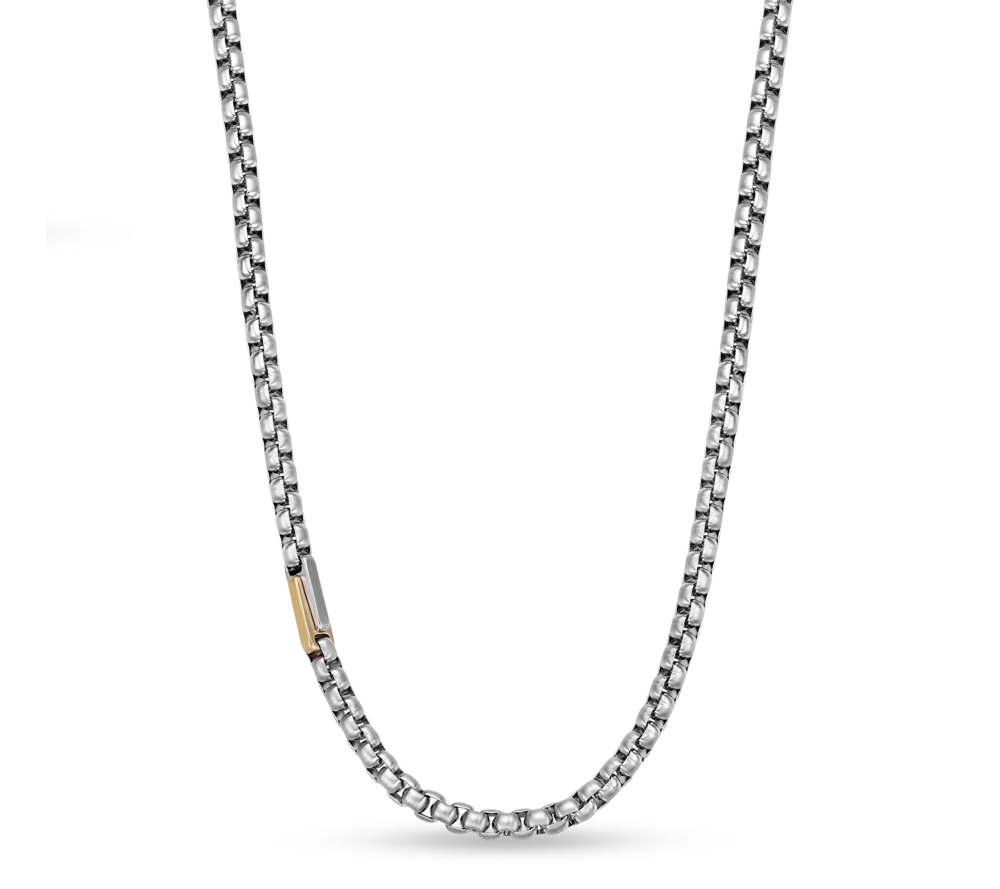 LYNX Men's Two-Tone Stainless Steel Station Chain Necklace
