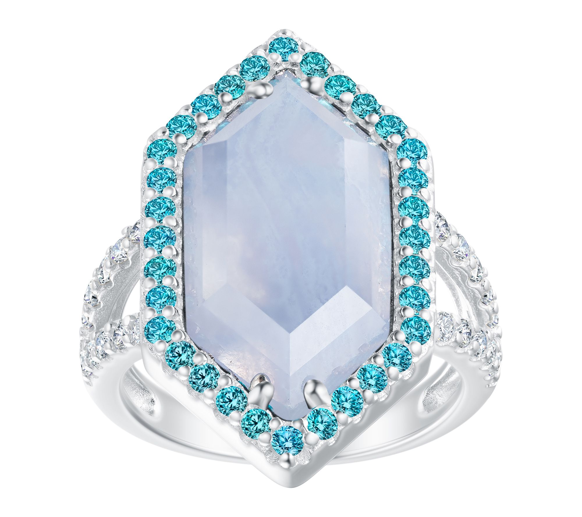 Affinity Gems Halo Statement Ring, Sterling Silver